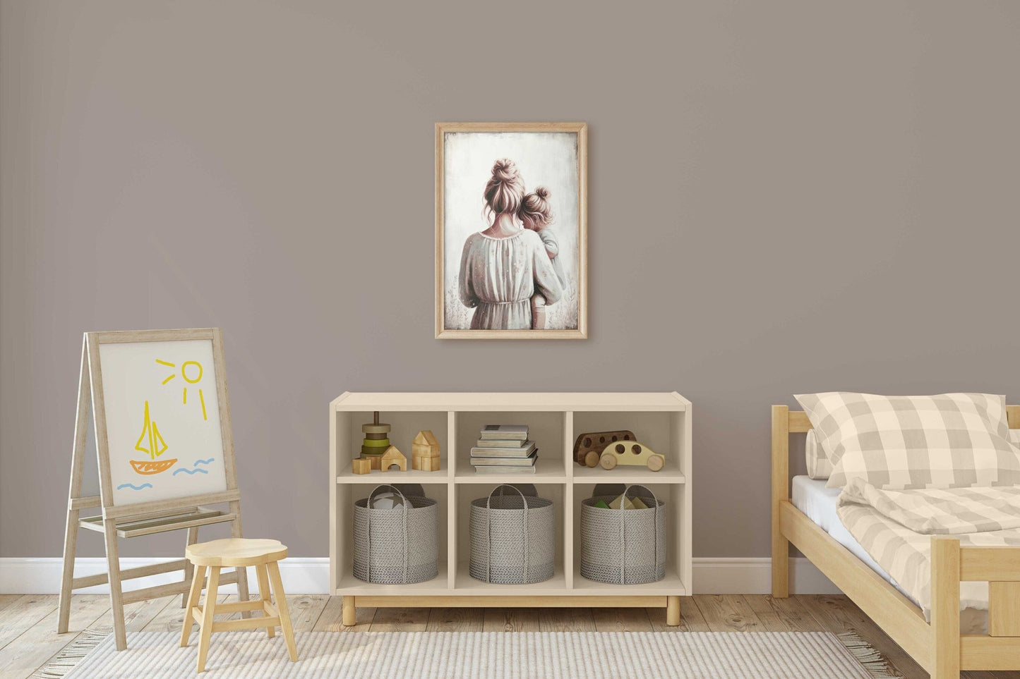 Mother Daughter Art, Mom & Child Decor, Rustic Family Wall Hangings - WildfieldPrints