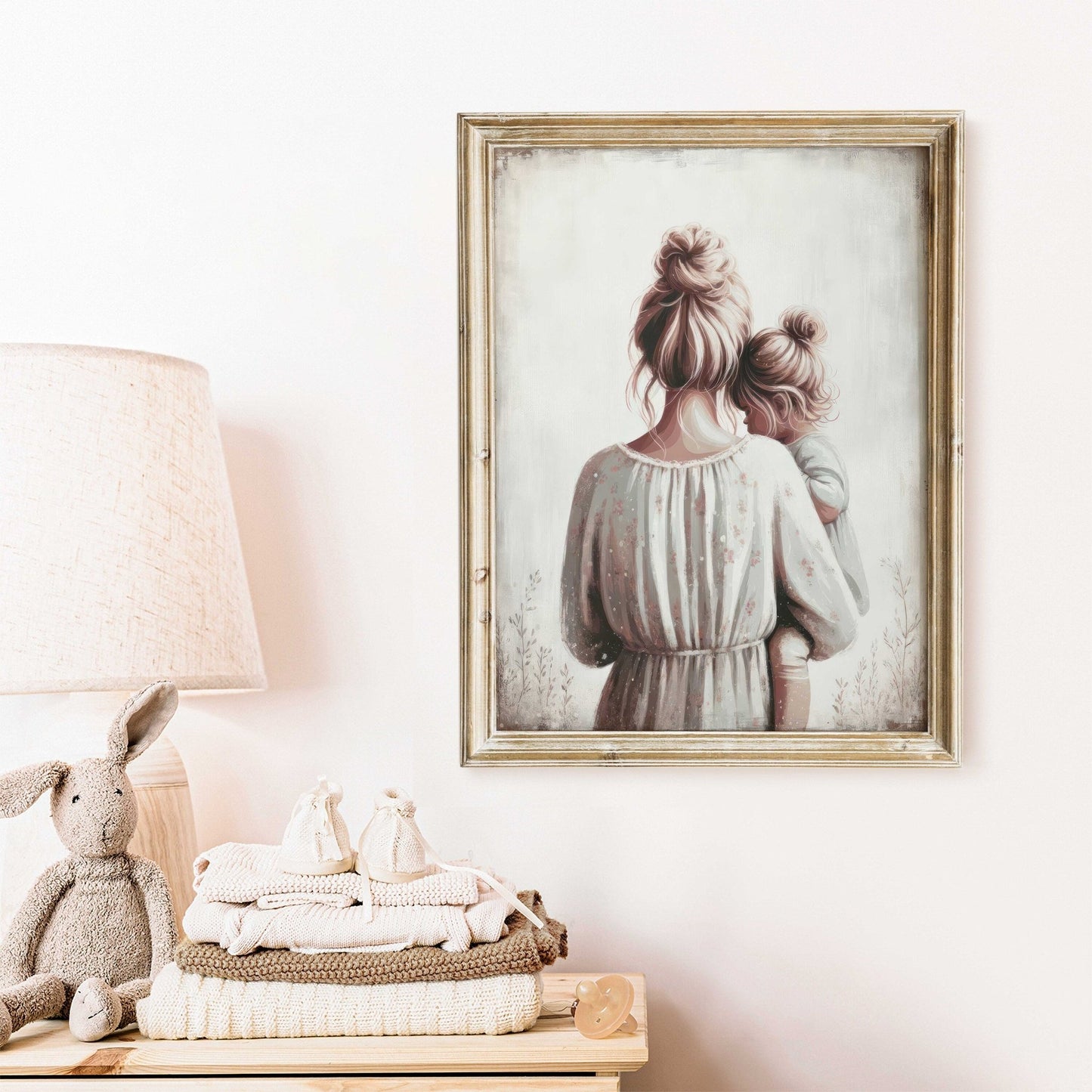Mother Daughter Art, Mom & Child Decor, Rustic Family Wall Hangings - WildfieldPrints