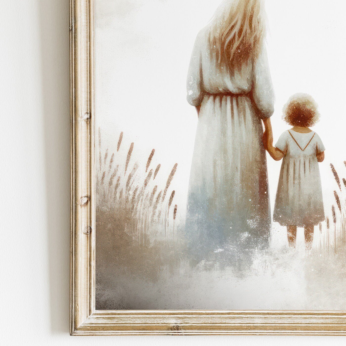 Mother & Daughter Artwork, Heartfelt Gift for Mom, Rustic Nursery Decor - WildfieldPrints