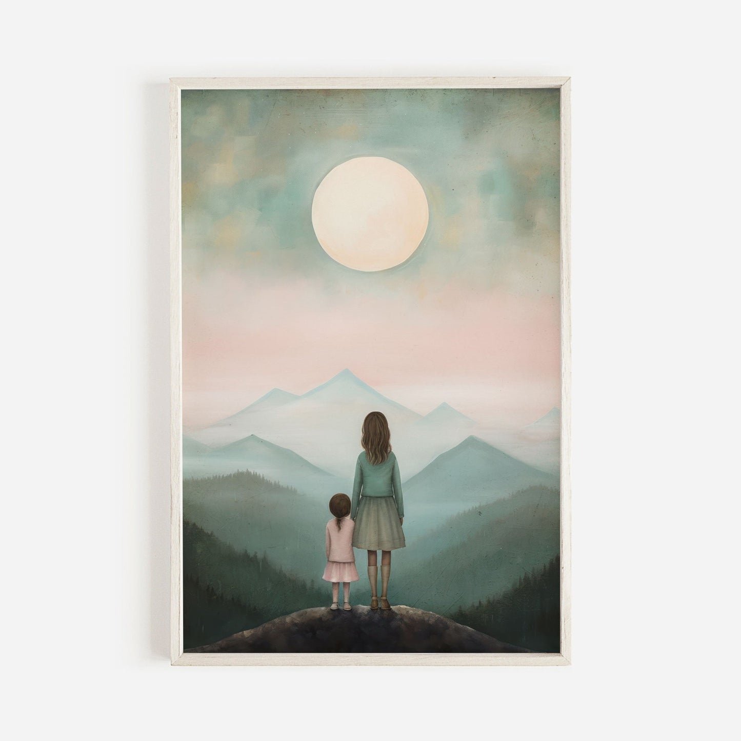Mother Daughter Bond Art, Adventure Wall Decor, Rustic Nursery Gift - WildfieldPrints