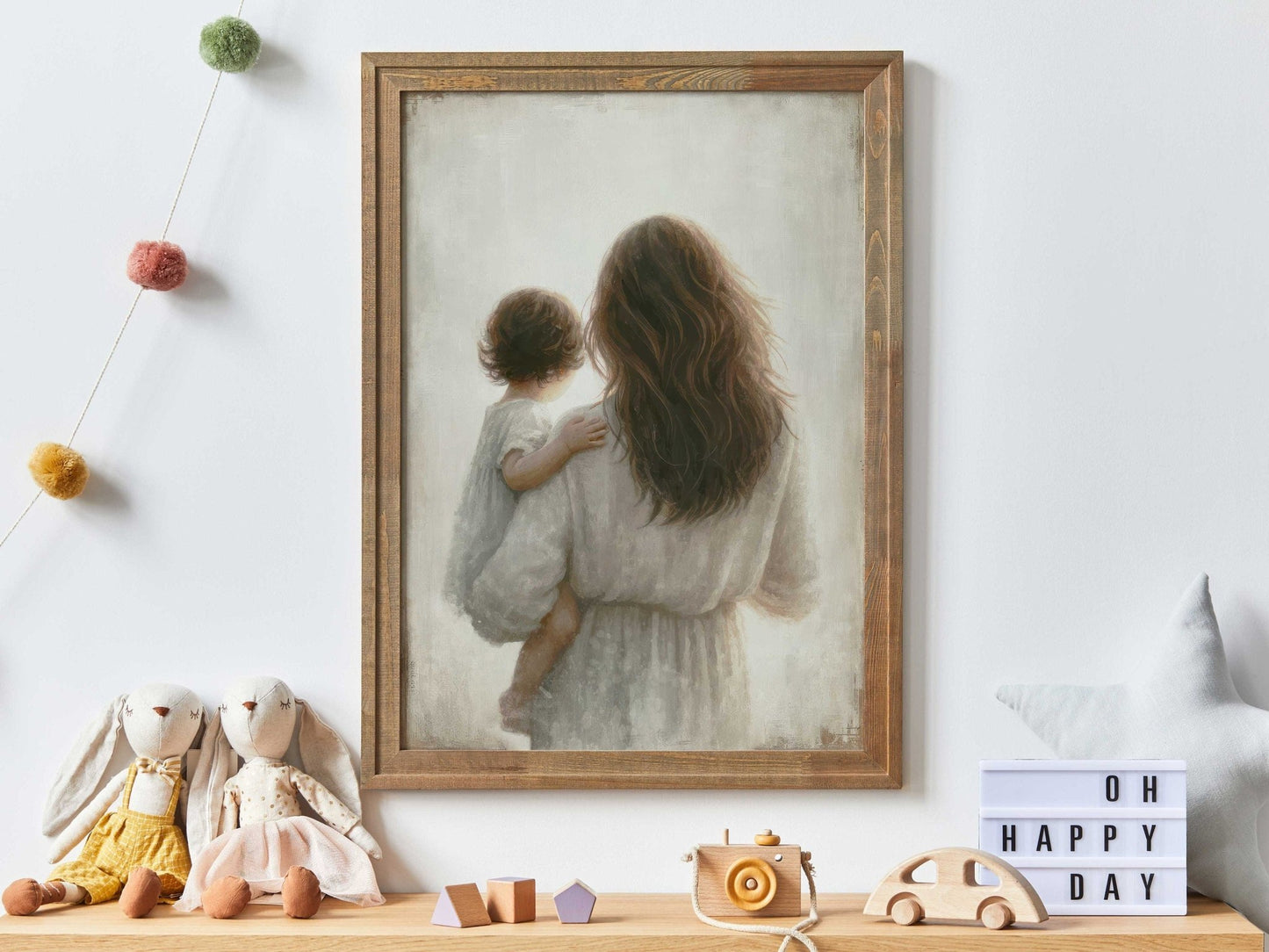 Mother & Daughter Bond Print, Heartwarming Family Decor, Rustic Art - WildfieldPrints