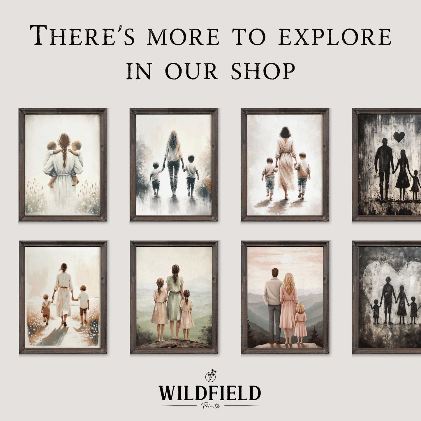 Mother & Daughter Bond Print, Heartwarming Family Decor, Rustic Art - WildfieldPrints