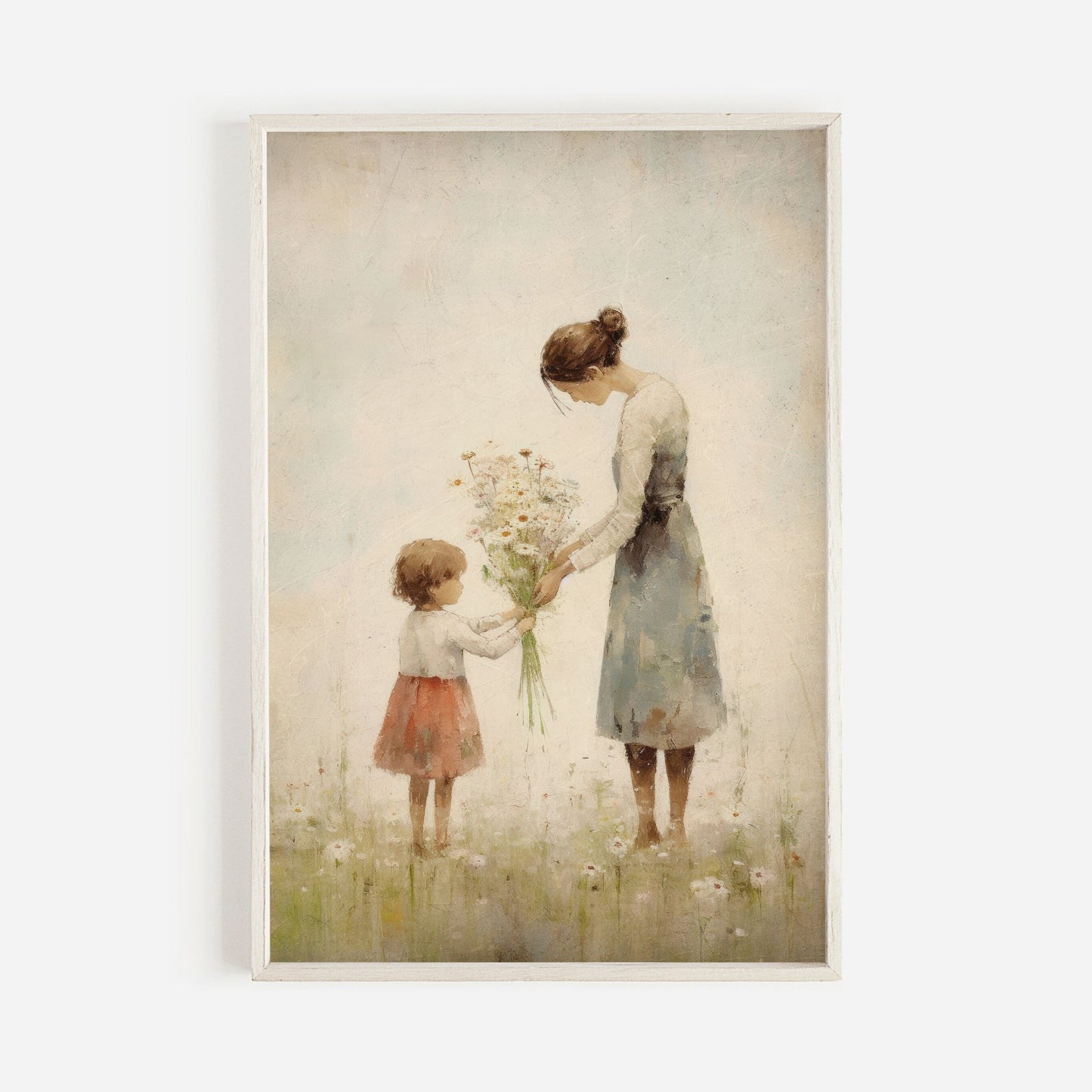 Mother Daughter Bond Wall Art, Floral Decor, Rustic Nursery Accent - WildfieldPrints
