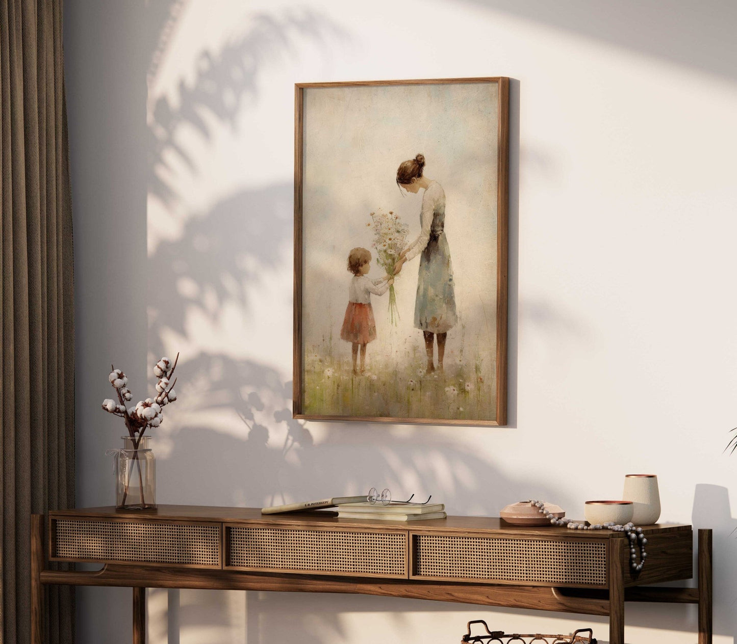 Mother Daughter Bond Wall Art, Floral Decor, Rustic Nursery Accent - WildfieldPrints