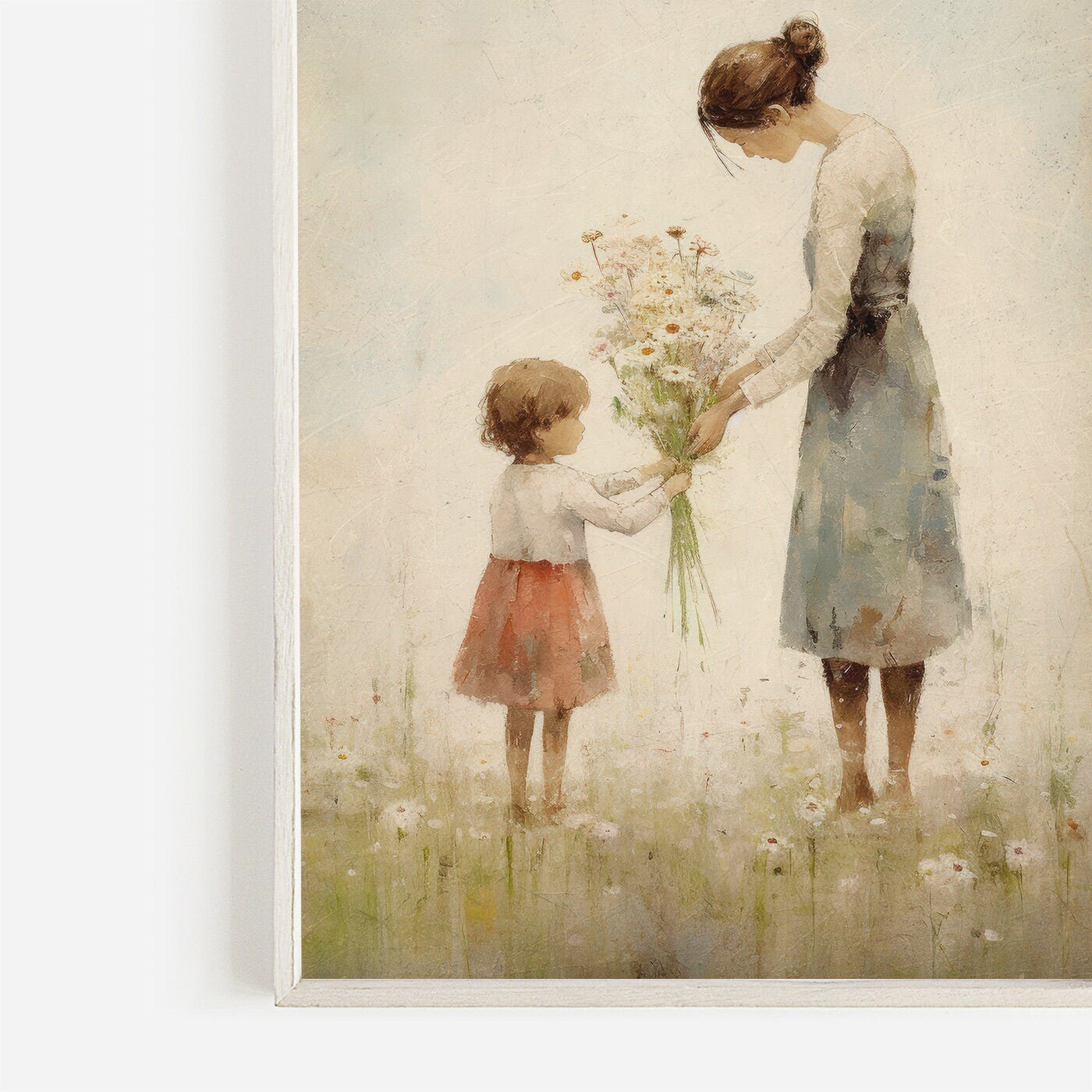 Mother Daughter Bond Wall Art, Floral Decor, Rustic Nursery Accent - WildfieldPrints