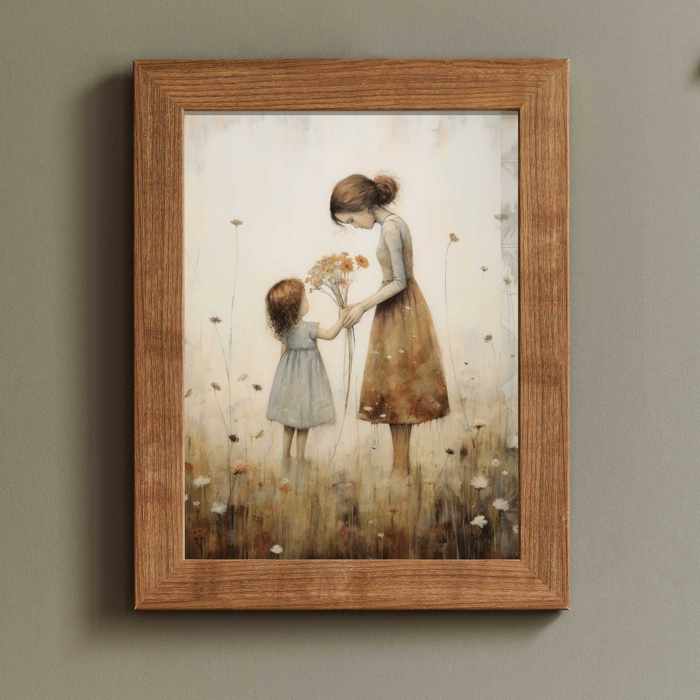Mother Daughter Bond Wall Art, Floral Decor, Rustic Nursery Accent - WildfieldPrints