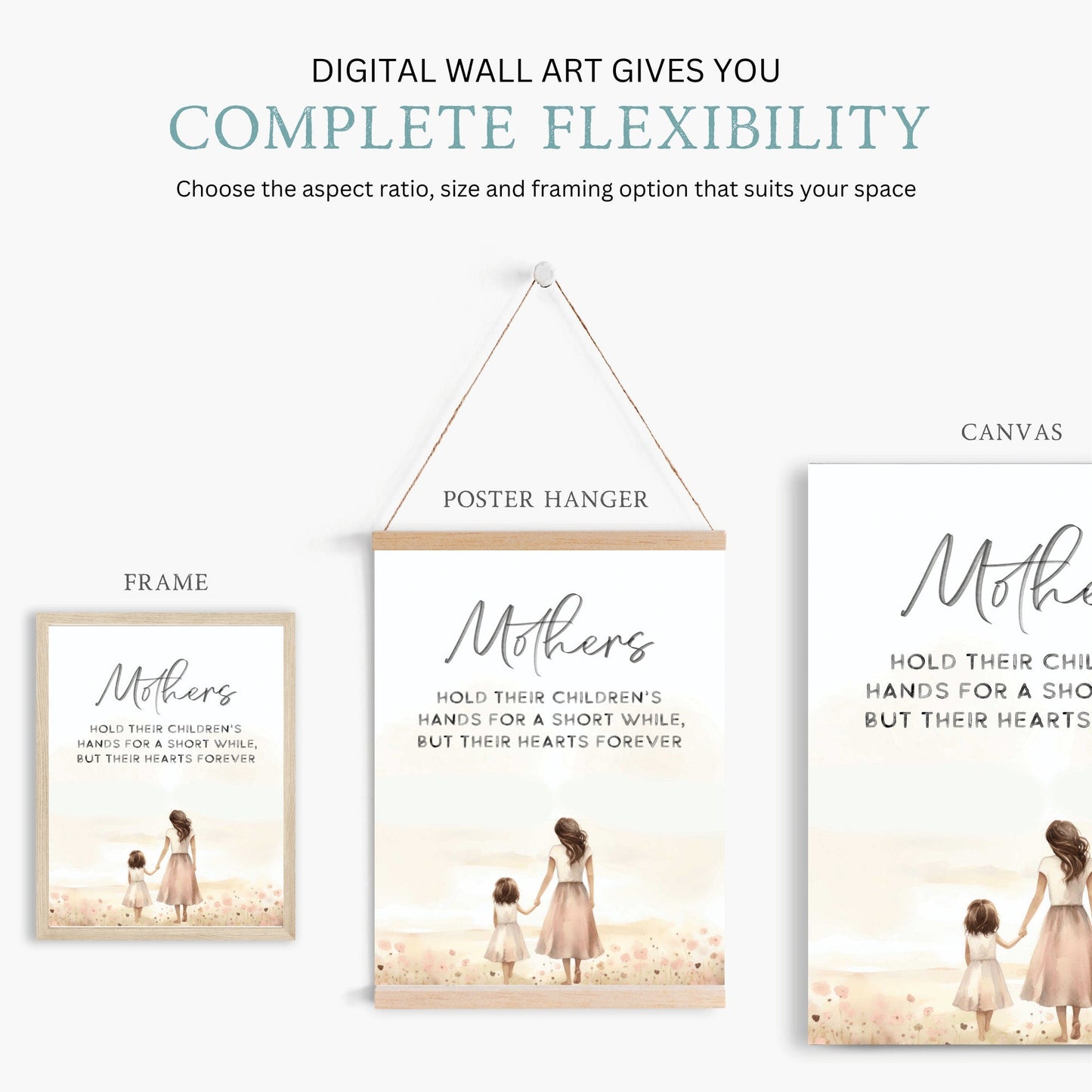 Mother Daughter Quote Wall Art, Child Print, Gift for New Moms, Family Decor - WildfieldPrints