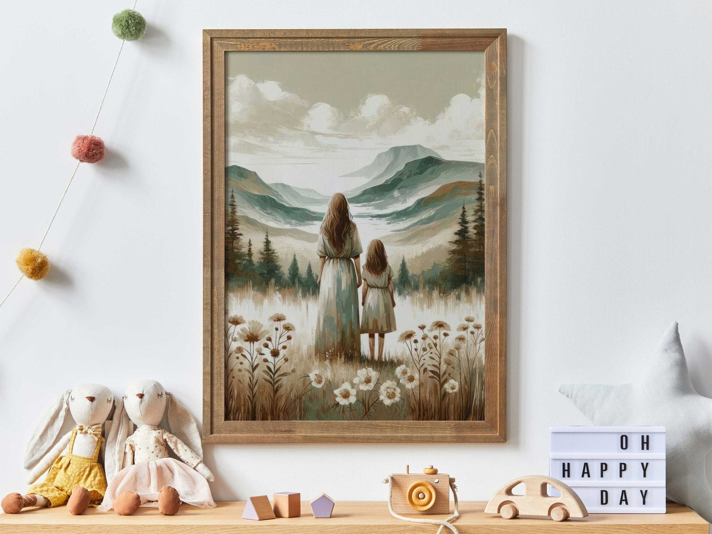 Mother Daughter Wall Art, Mom and Child Print, Family Decor - WildfieldPrints