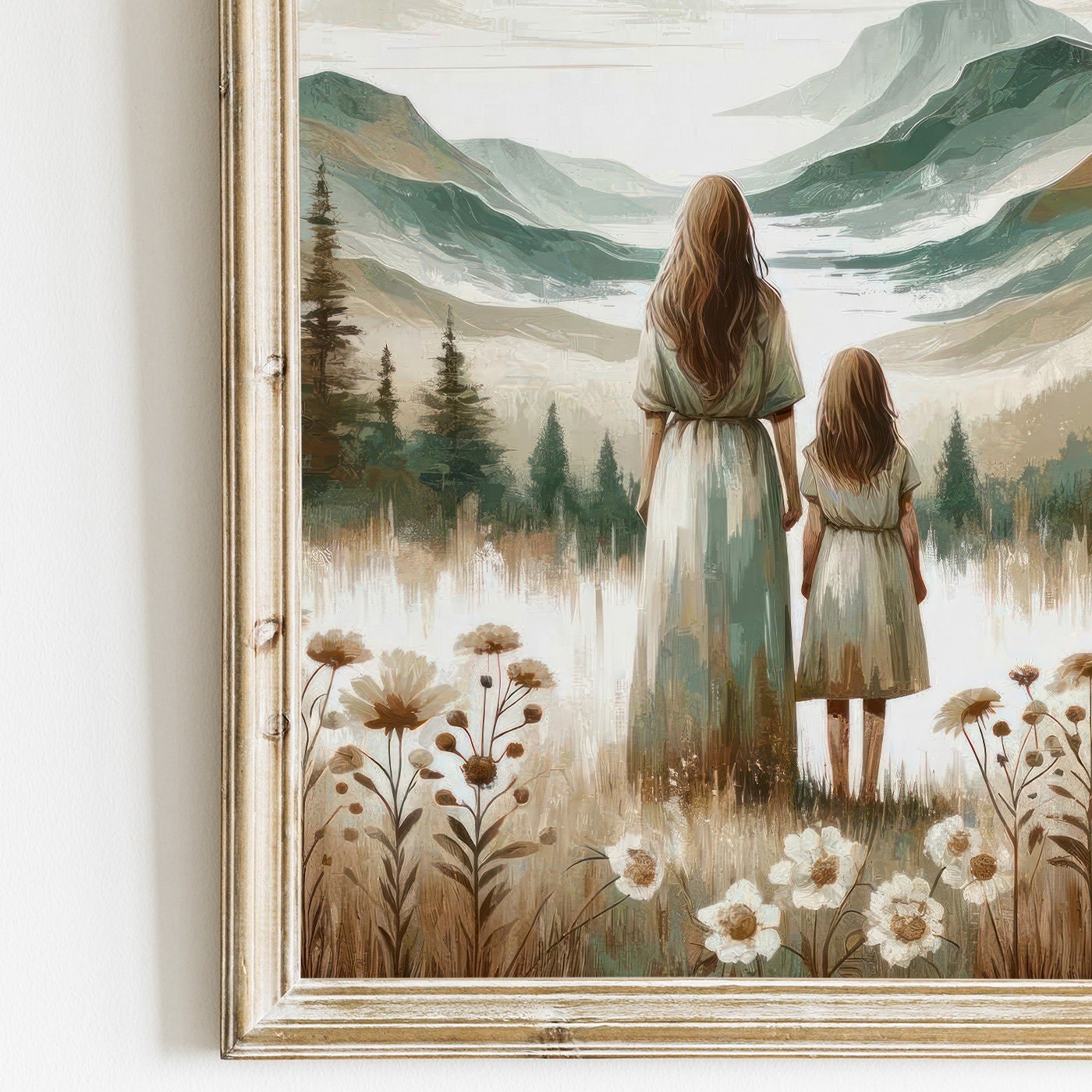 Mother Daughter Wall Art, Mom and Child Print, Family Decor - WildfieldPrints