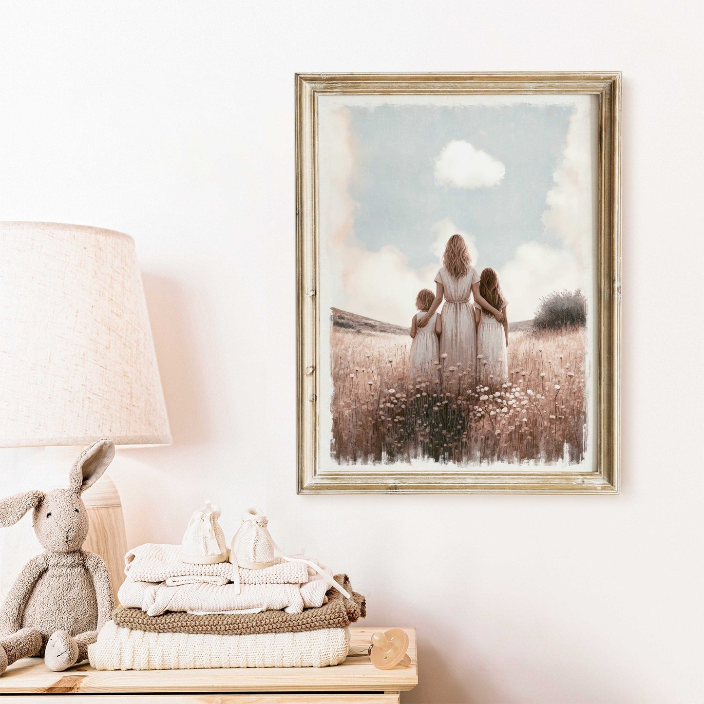Mother & Daughter Wall Art, Sisters Print, Family Love Decor - WildfieldPrints