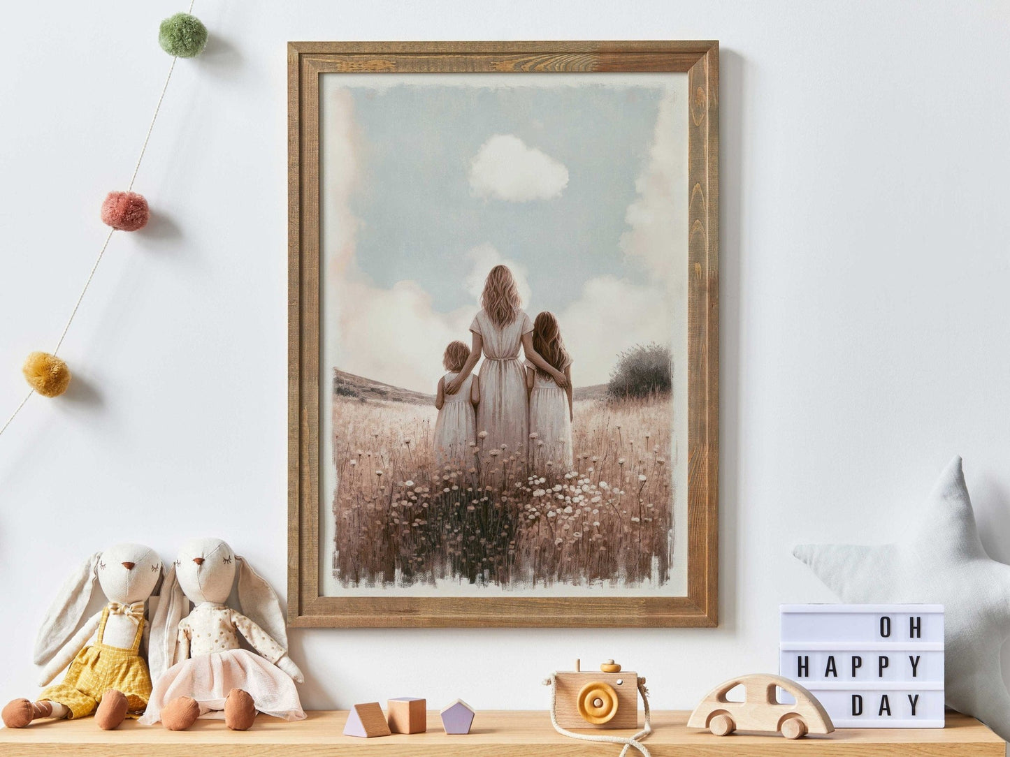 Mother & Daughter Wall Art, Sisters Print, Family Love Decor - WildfieldPrints