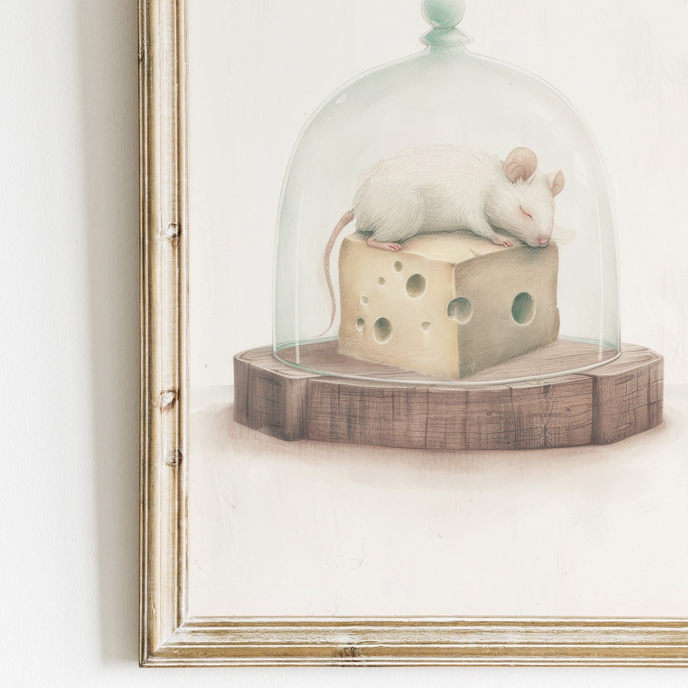 Mouse Nursery Print, Whimsical Animal Wall Decor, Vintage Girls Room - WildfieldPrints