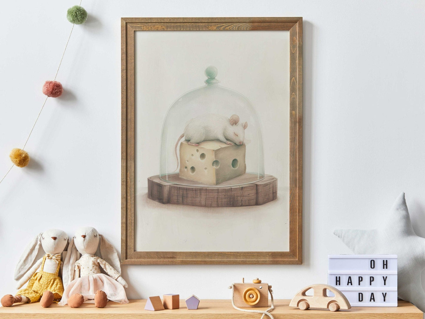 Mouse Nursery Print, Whimsical Animal Wall Decor, Vintage Girls Room - WildfieldPrints