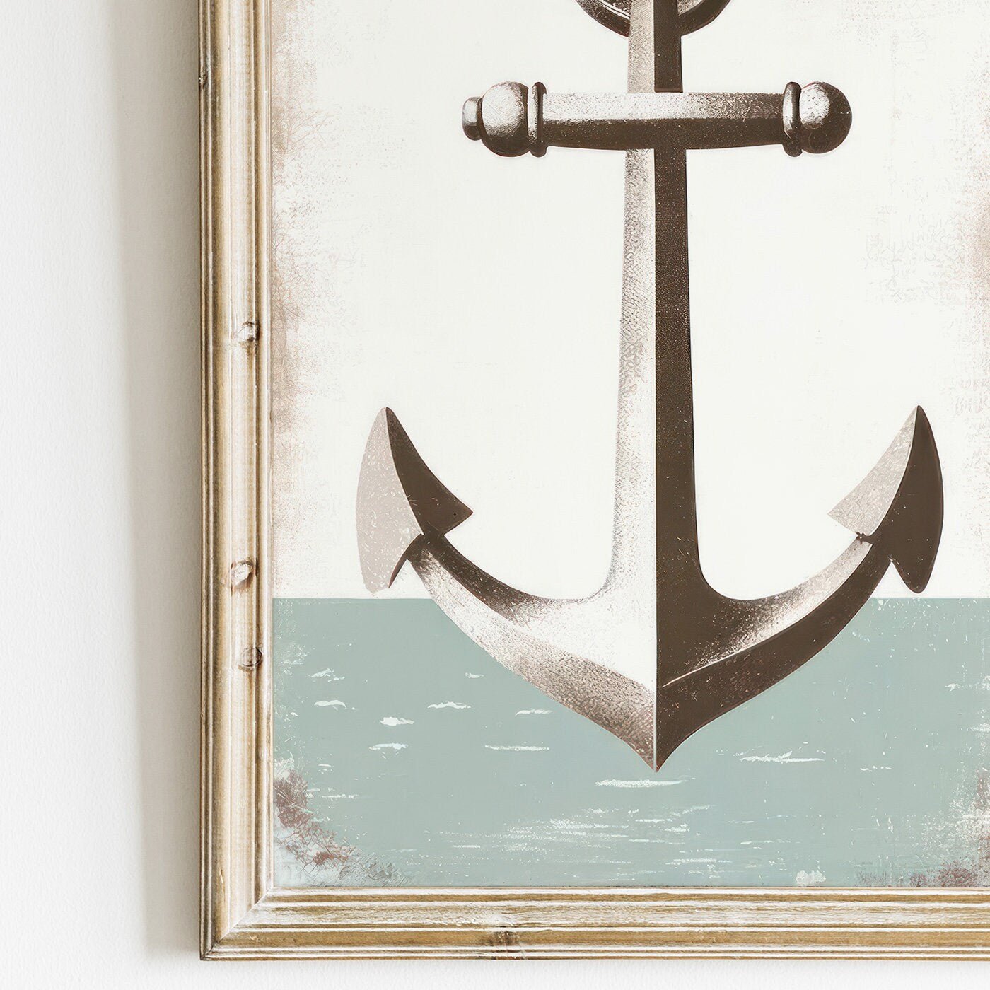 Nautical Anchor & Sailboat Prints, Ocean Theme Nursery Decor, Light Sage Green - WildfieldPrints
