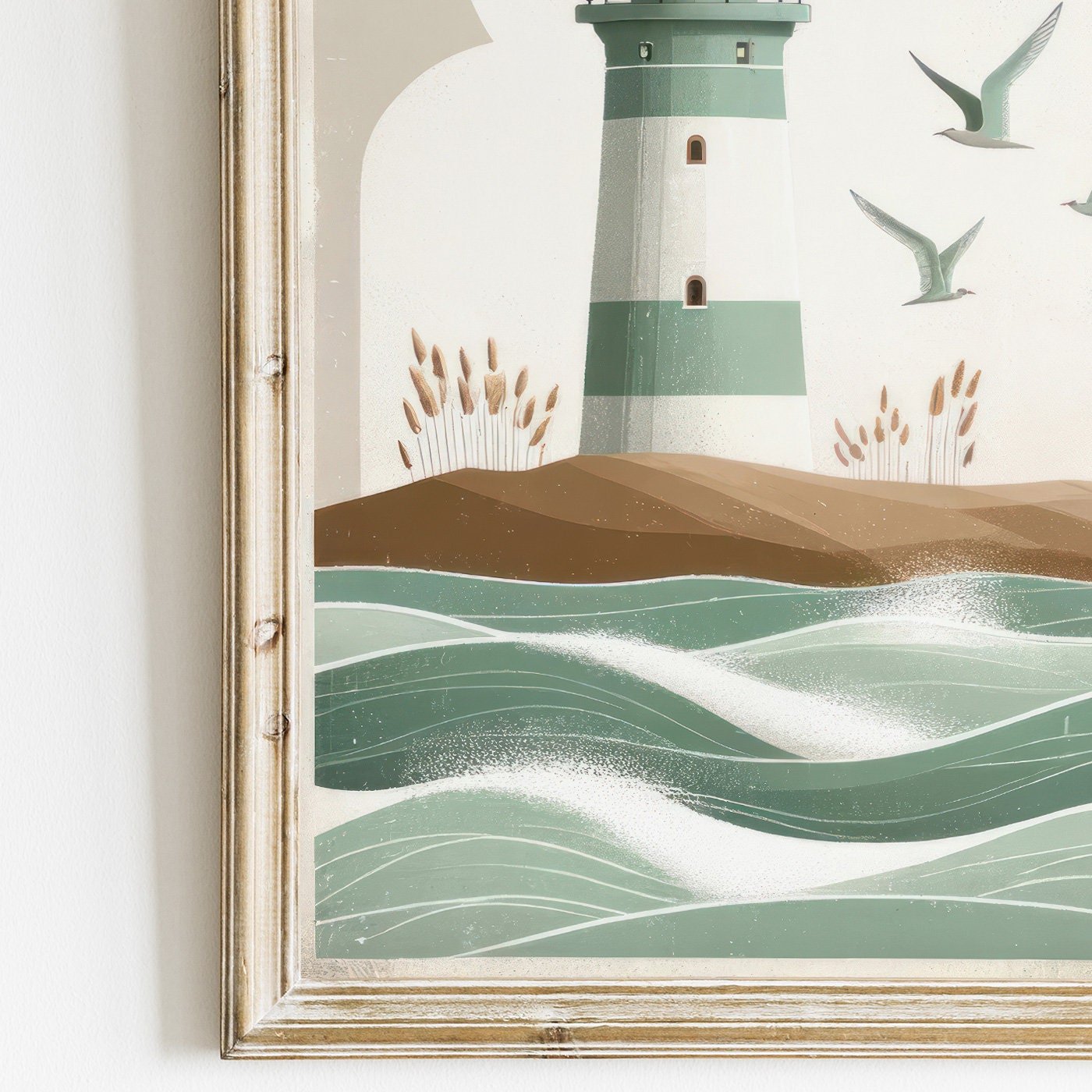 Nautical Nursery Decor, Vintage Coastal Art, Lighthouse Wall Print - WildfieldPrints