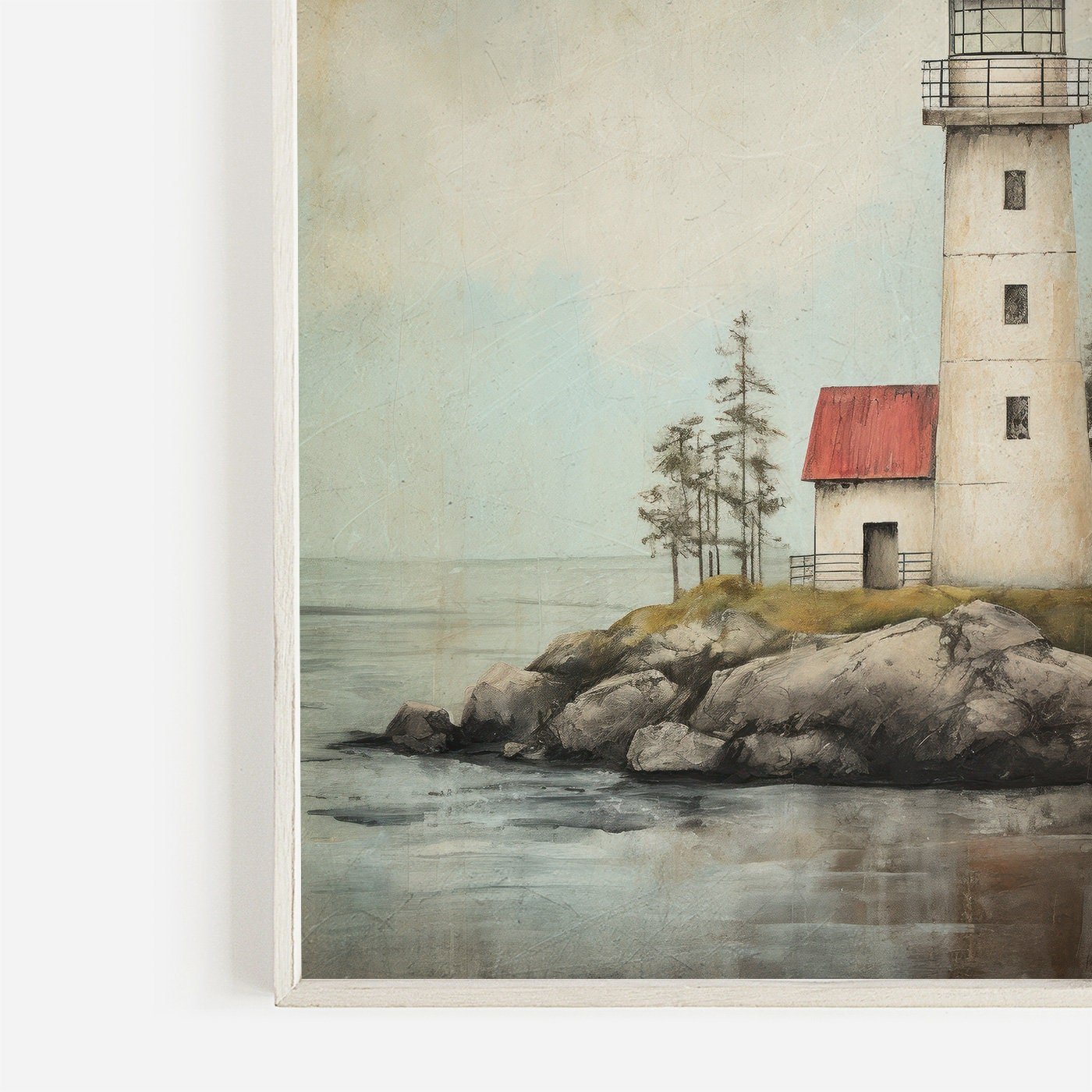 Nautical Wall Art, Lighthouse Print, Vintage Sea Decor - WildfieldPrints