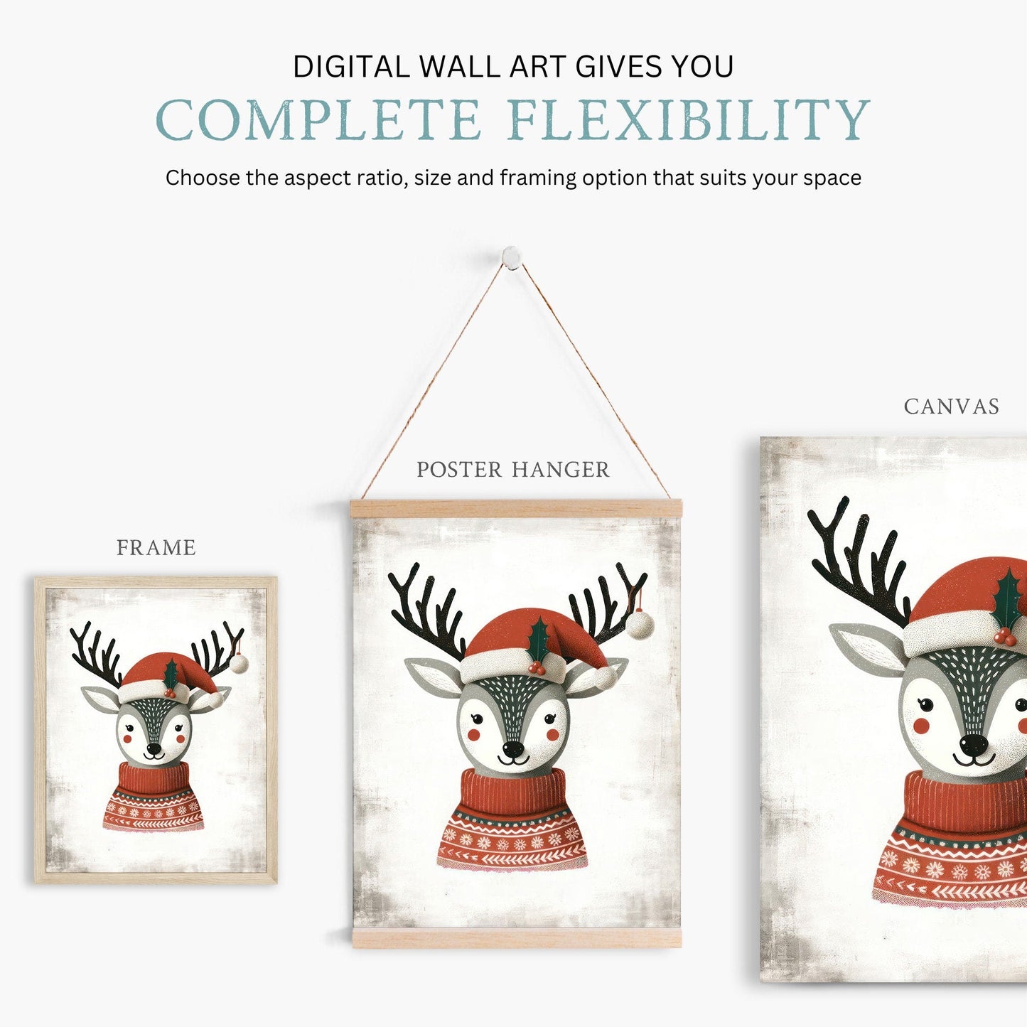 Nursery Animal Prints, Christmas Decor, Deer and Fox Wall Art - WildfieldPrints