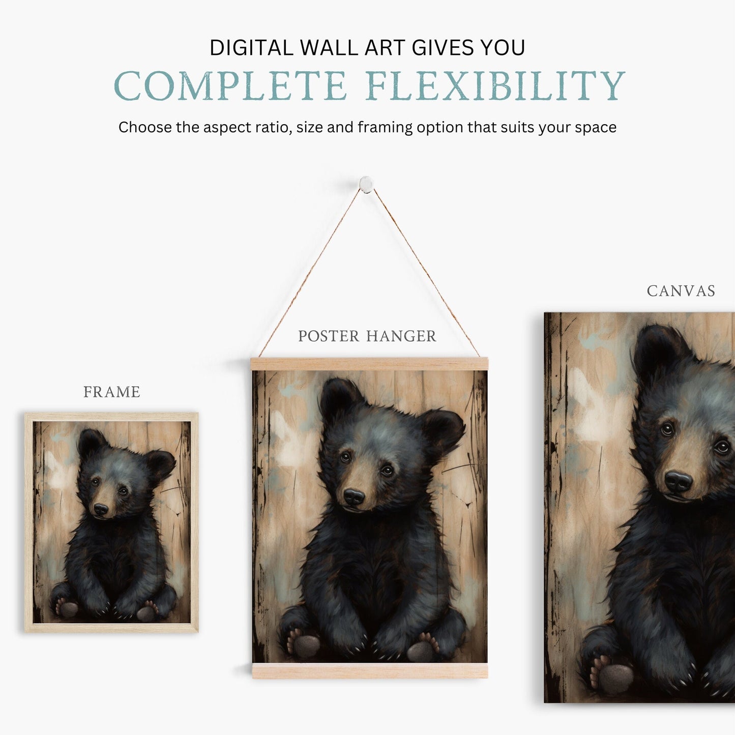 Nursery Animal Prints, Unique Vintage Kids Room Decor, Rustic Wildlife Theme - WildfieldPrints