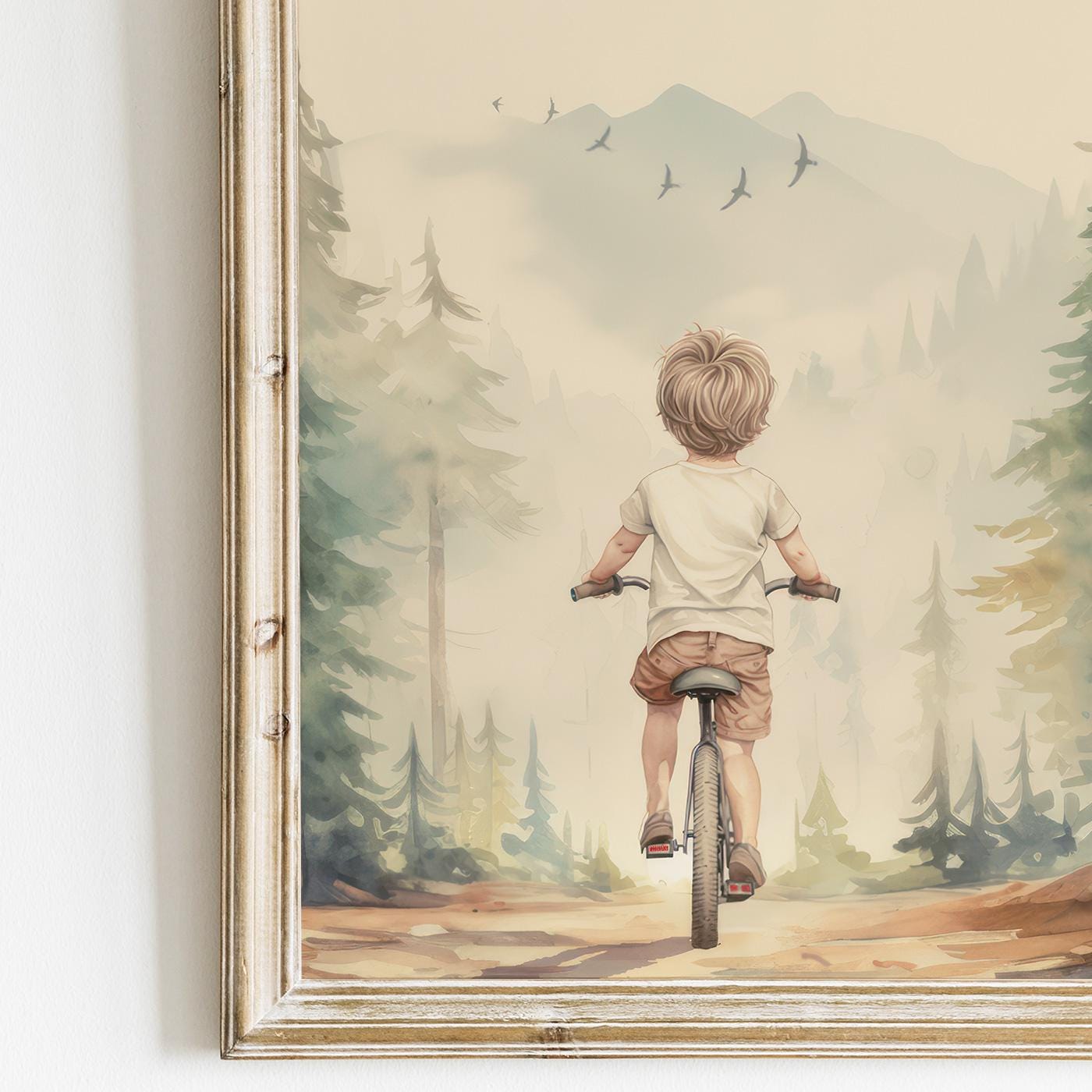 Nursery Biking Print, Mountainbike Wall Art, Boy's Room Decor, Adventure Art Boys, Bike Art Print, Bicycle Nursery Art, PRINTABLE Boy Art - My Store