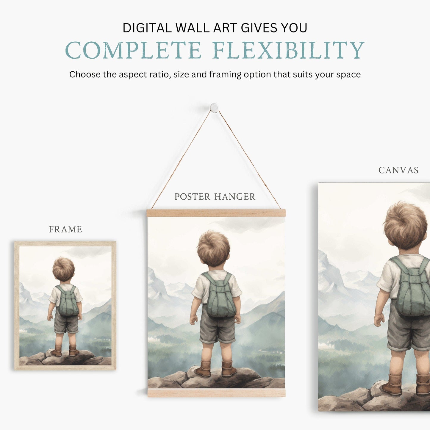 Nursery Nature Decor, Adventure Theme Toddler Room Wall Art - WildfieldPrints