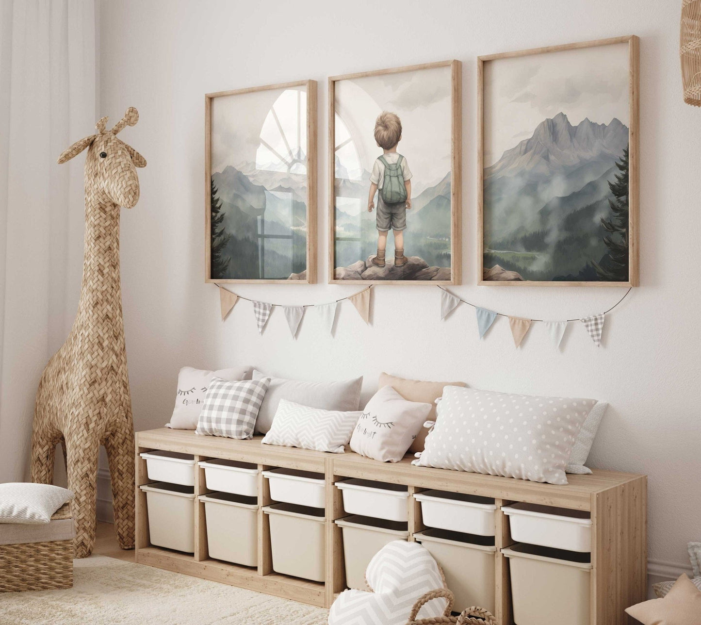 Nursery Nature Decor, Adventure Theme Toddler Room Wall Art - WildfieldPrints