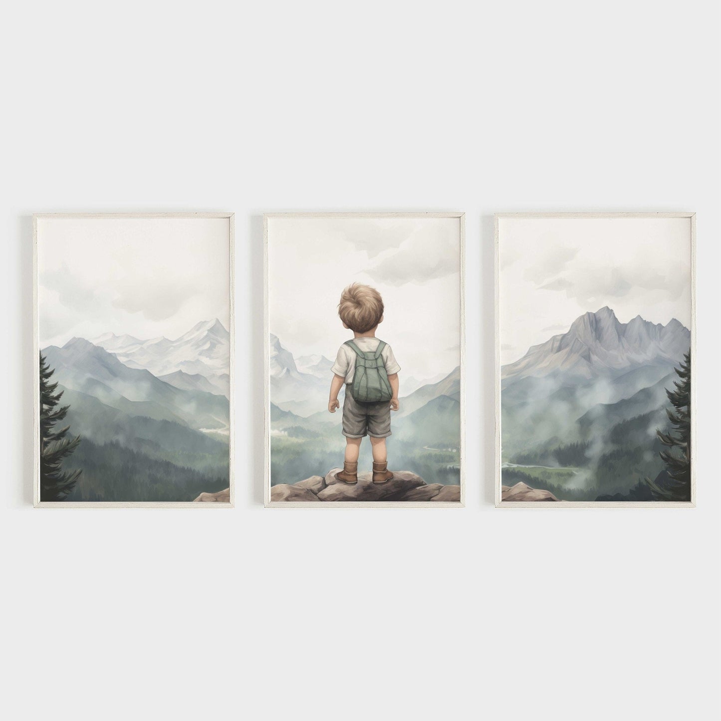 Nursery Nature Decor, Adventure Theme Toddler Room Wall Art - WildfieldPrints