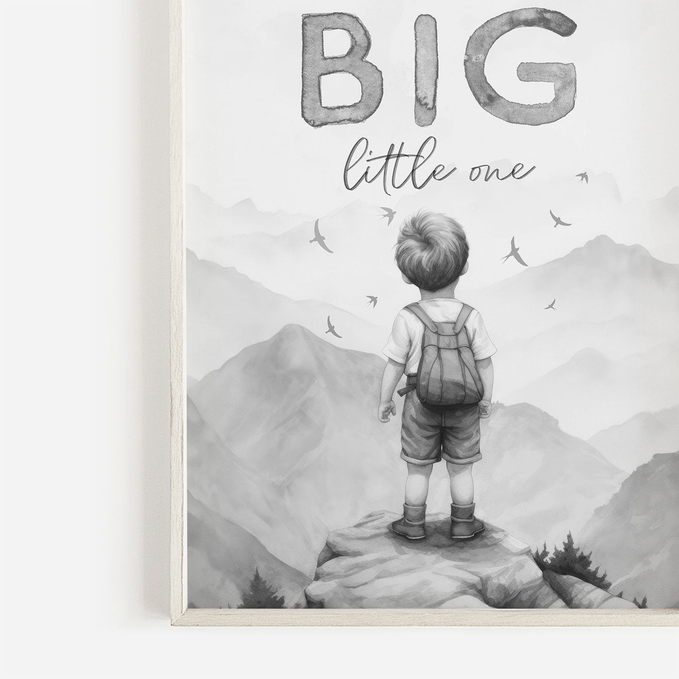Nursery Quote Art, Dream Big Little One, Boys Adventure Decor, Vintage Wall Decor - WildfieldPrints