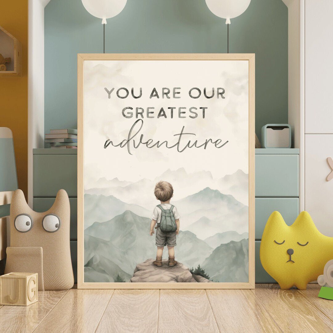 Nursery Quote Art, You Are Our Greatest Adventure, Boys Room Decor, Adventure Theme - WildfieldPrints