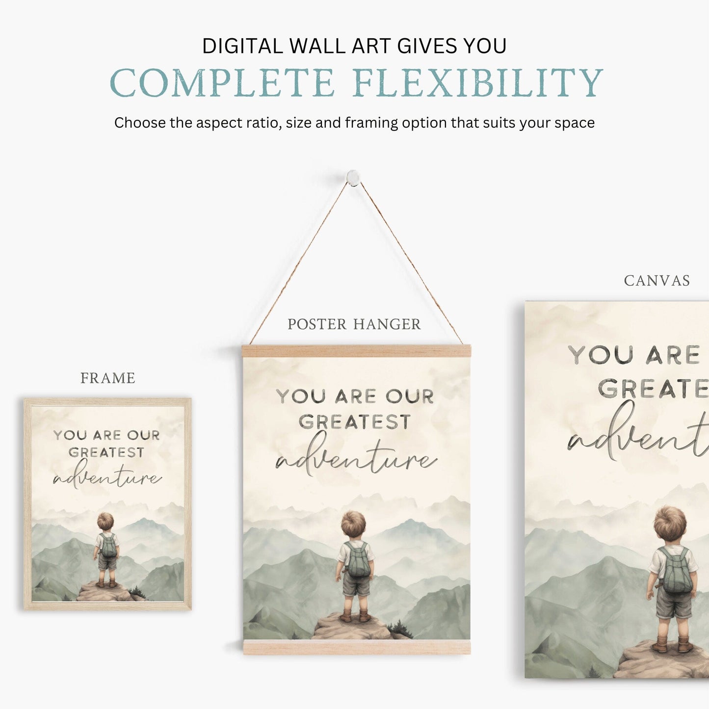 Nursery Quote Art, You Are Our Greatest Adventure, Boys Room Decor, Adventure Theme - WildfieldPrints