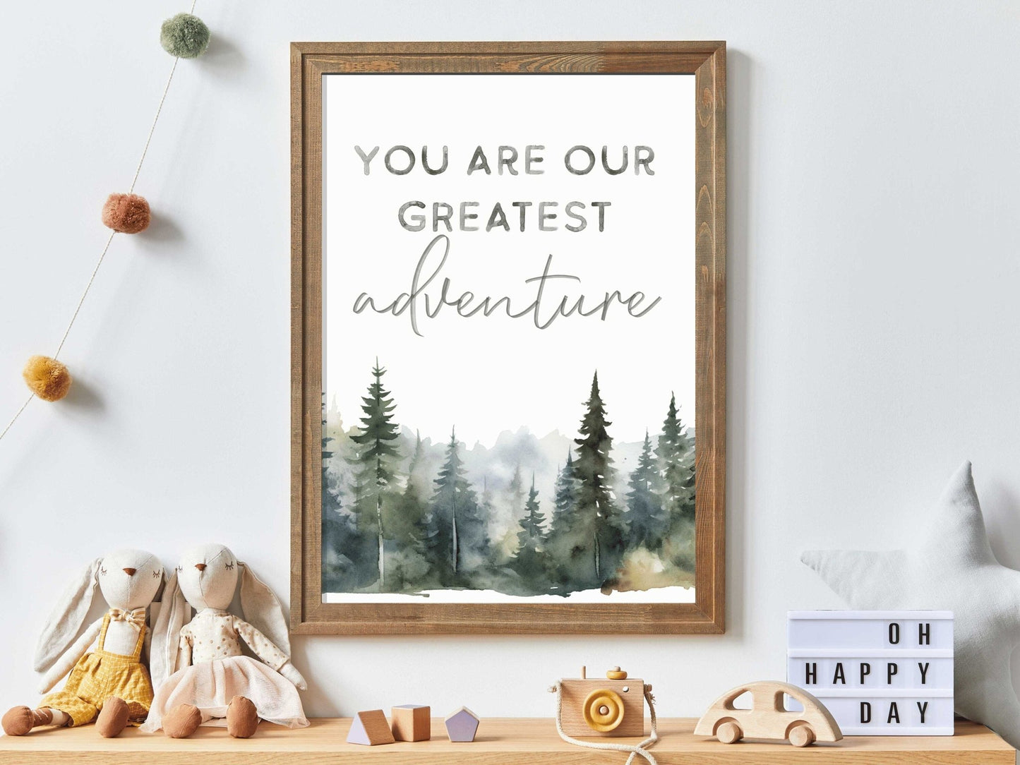 Nursery Quote Wall Art, Watercolor Print, You Are Our Greatest Adventure - WildfieldPrints