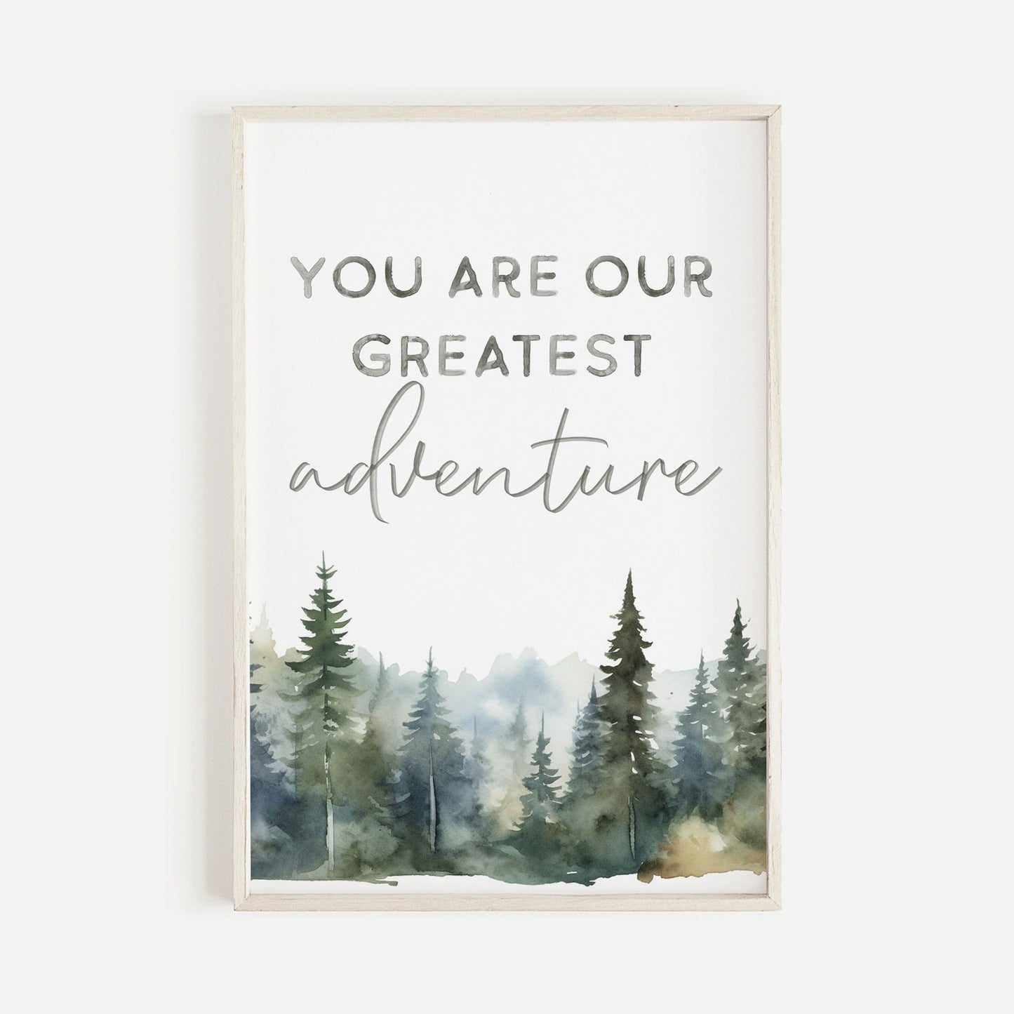 Nursery Quote Wall Art, Watercolor Print, You Are Our Greatest Adventure - WildfieldPrints