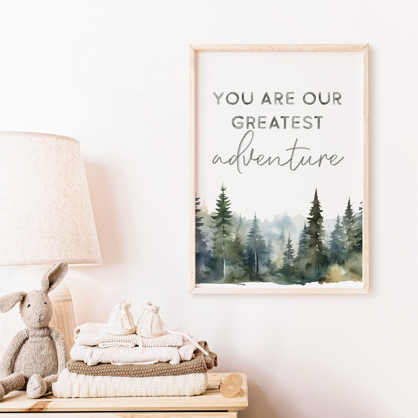 Nursery Quote Wall Art, Watercolor Print, You Are Our Greatest Adventure - WildfieldPrints