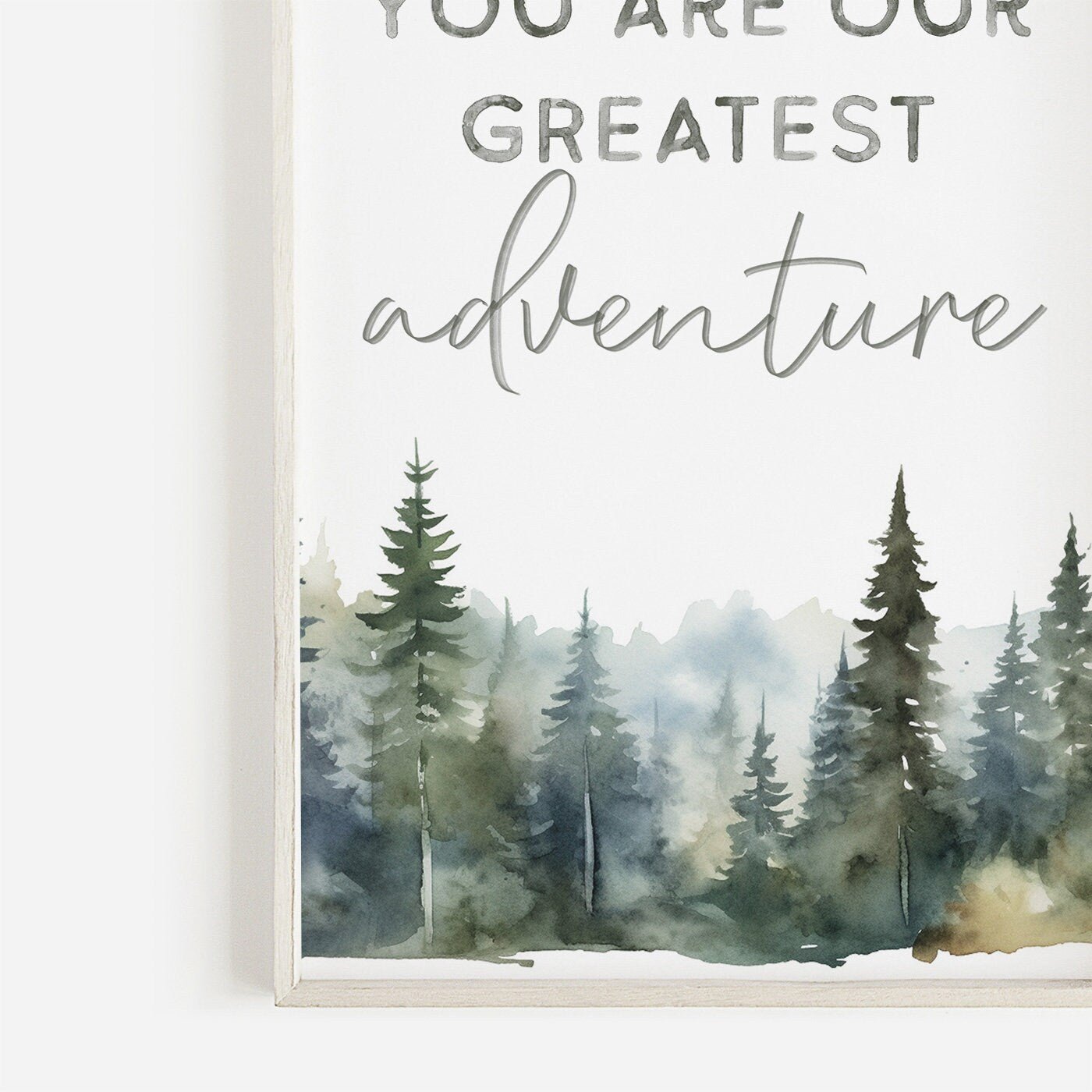 Nursery Quote Wall Art, Watercolor Print, You Are Our Greatest Adventure - WildfieldPrints