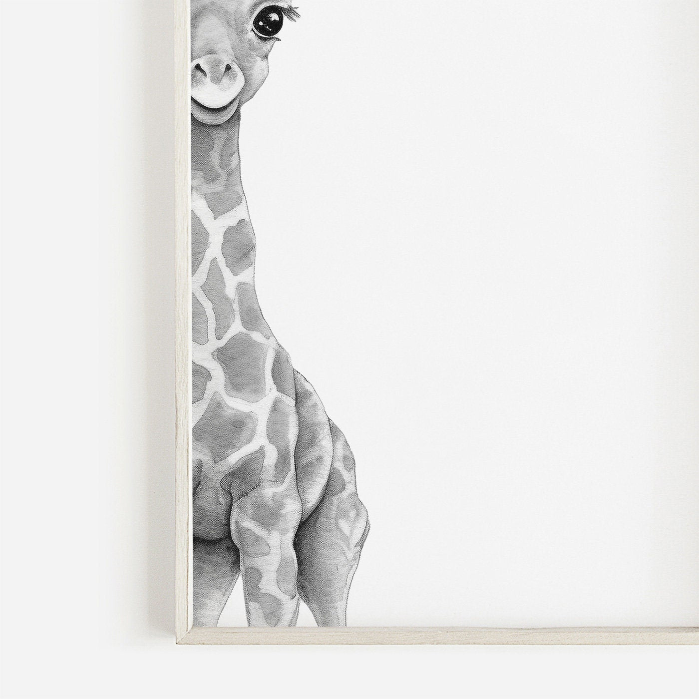 Nursery Safari Animal Wall Art, Black & White Baby Room Decor - WildfieldPrints
