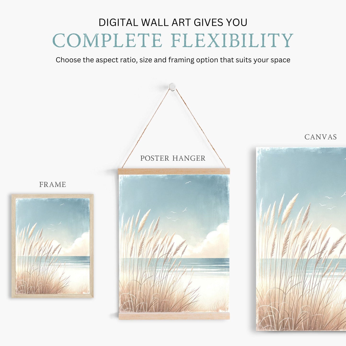 Ocean Painting, Beach Wall Art, Coastal Home Decor - WildfieldPrints