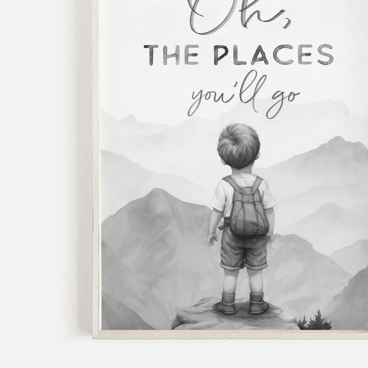 Oh The Places You'll Go, Nursery Quote Art, Adventure Wall Decor, Nature Inspired - WildfieldPrints