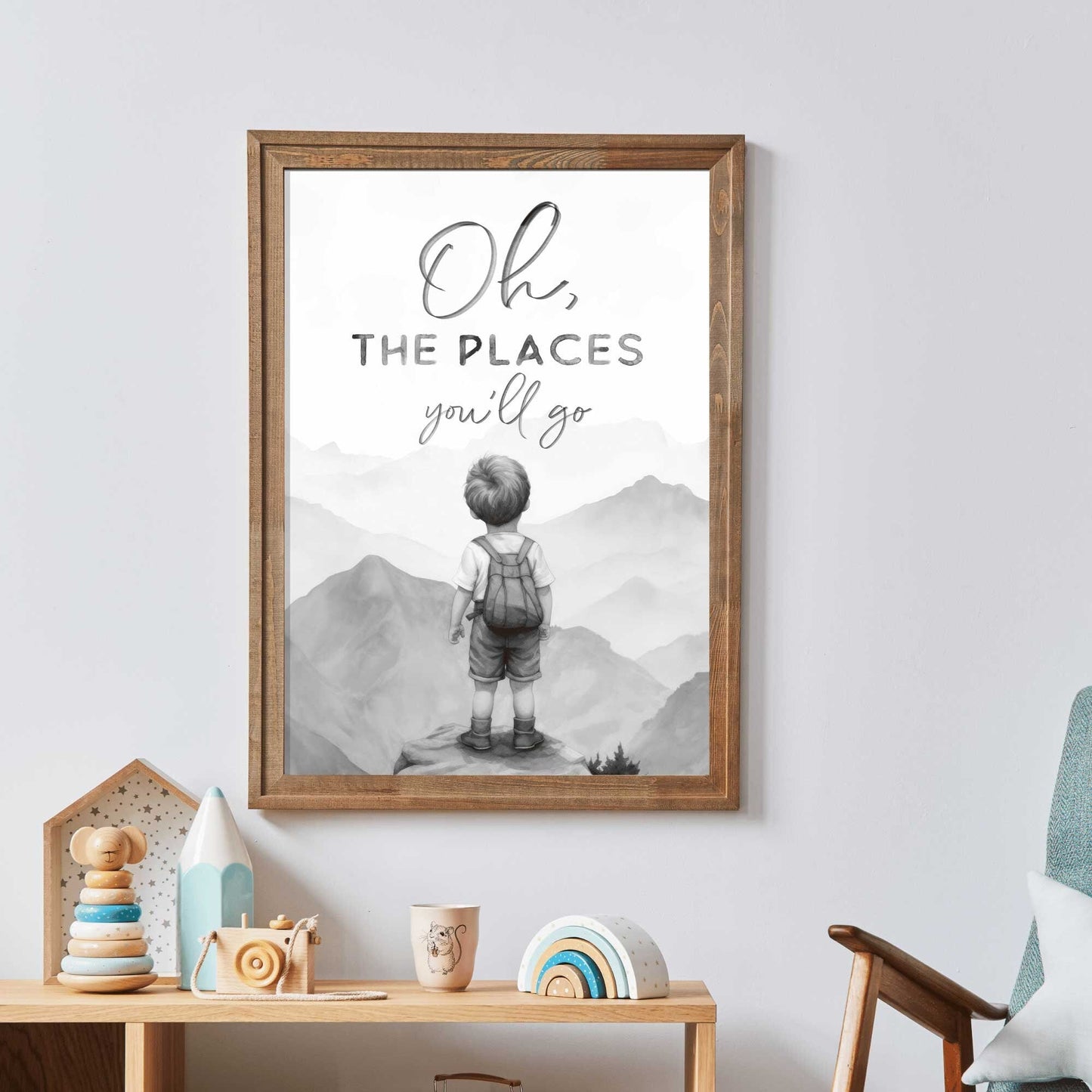 Oh The Places You'll Go, Nursery Quote Art, Adventure Wall Decor, Nature Inspired - WildfieldPrints