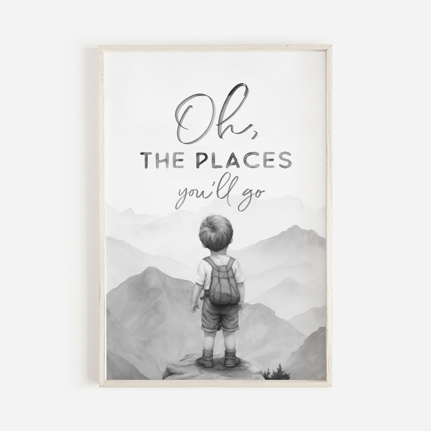 Oh The Places You'll Go, Nursery Quote Art, Adventure Wall Decor, Nature Inspired - WildfieldPrints