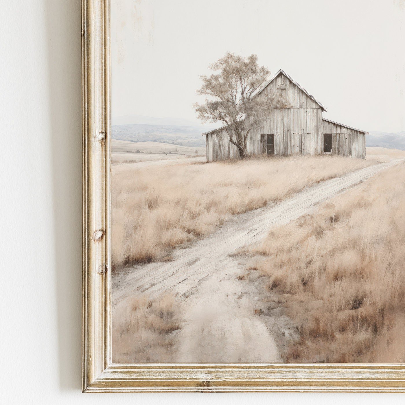 Old Barn Print, Rustic Wall Art, Vintage Farmhouse Decor - WildfieldPrints