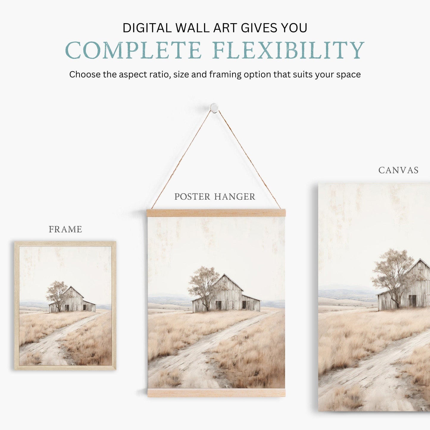 Old Barn Print, Rustic Wall Art, Vintage Farmhouse Decor - WildfieldPrints