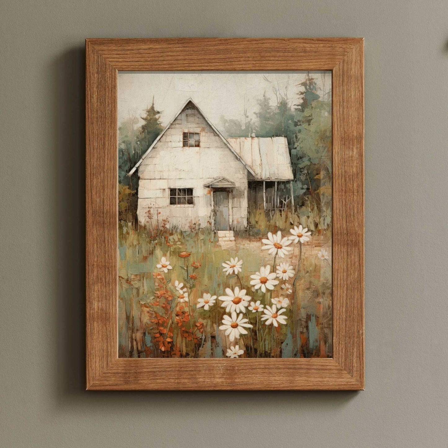 Old House Countryside Print, Rustic Farmhouse Wall Decor, Vintage Art - WildfieldPrints