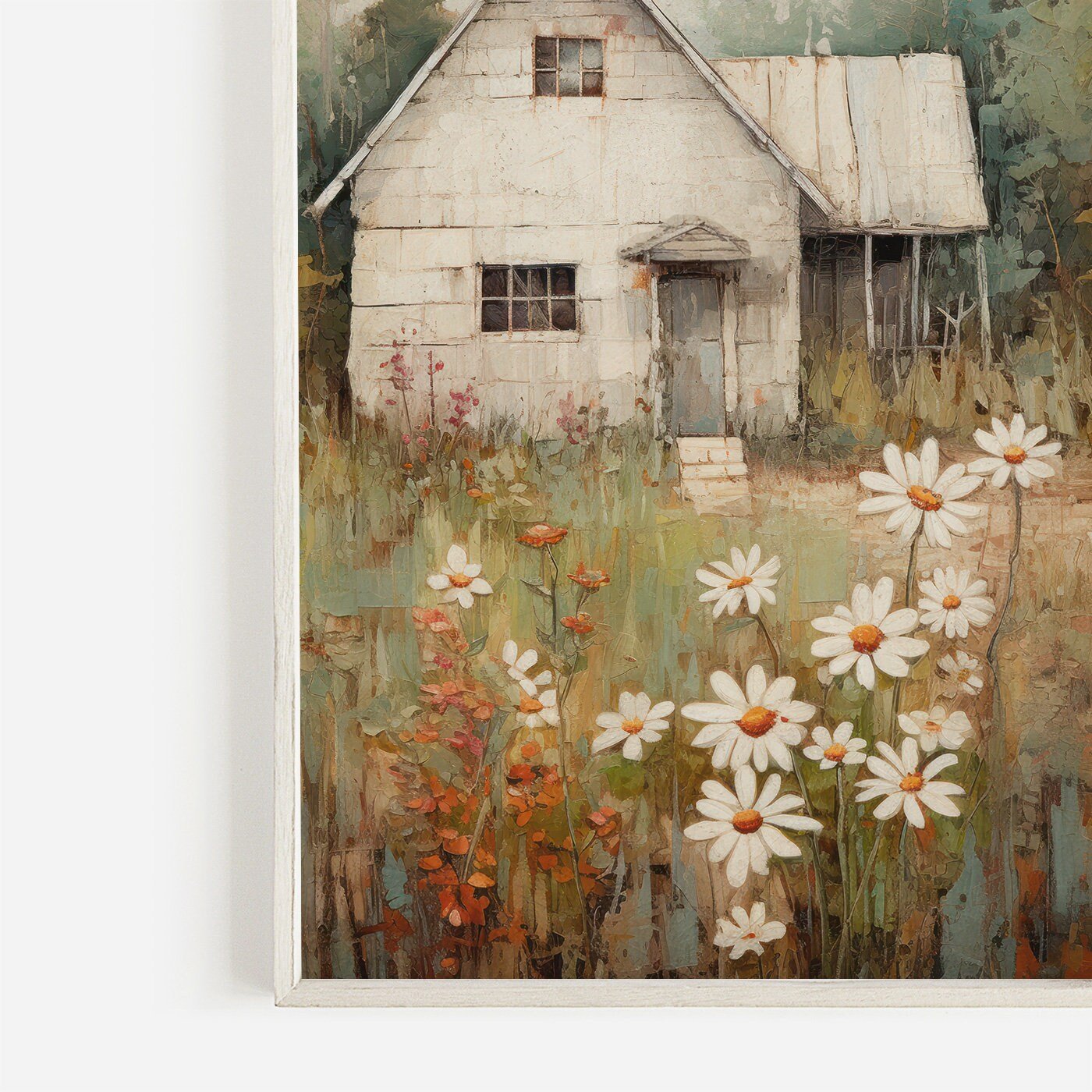 Old House Countryside Print, Rustic Farmhouse Wall Decor, Vintage Art - WildfieldPrints