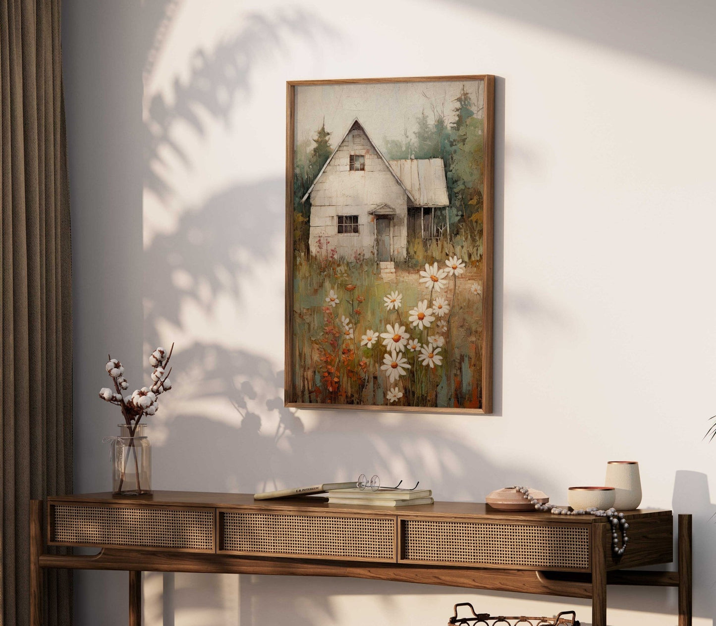 Old House Countryside Print, Rustic Farmhouse Wall Decor, Vintage Art - WildfieldPrints