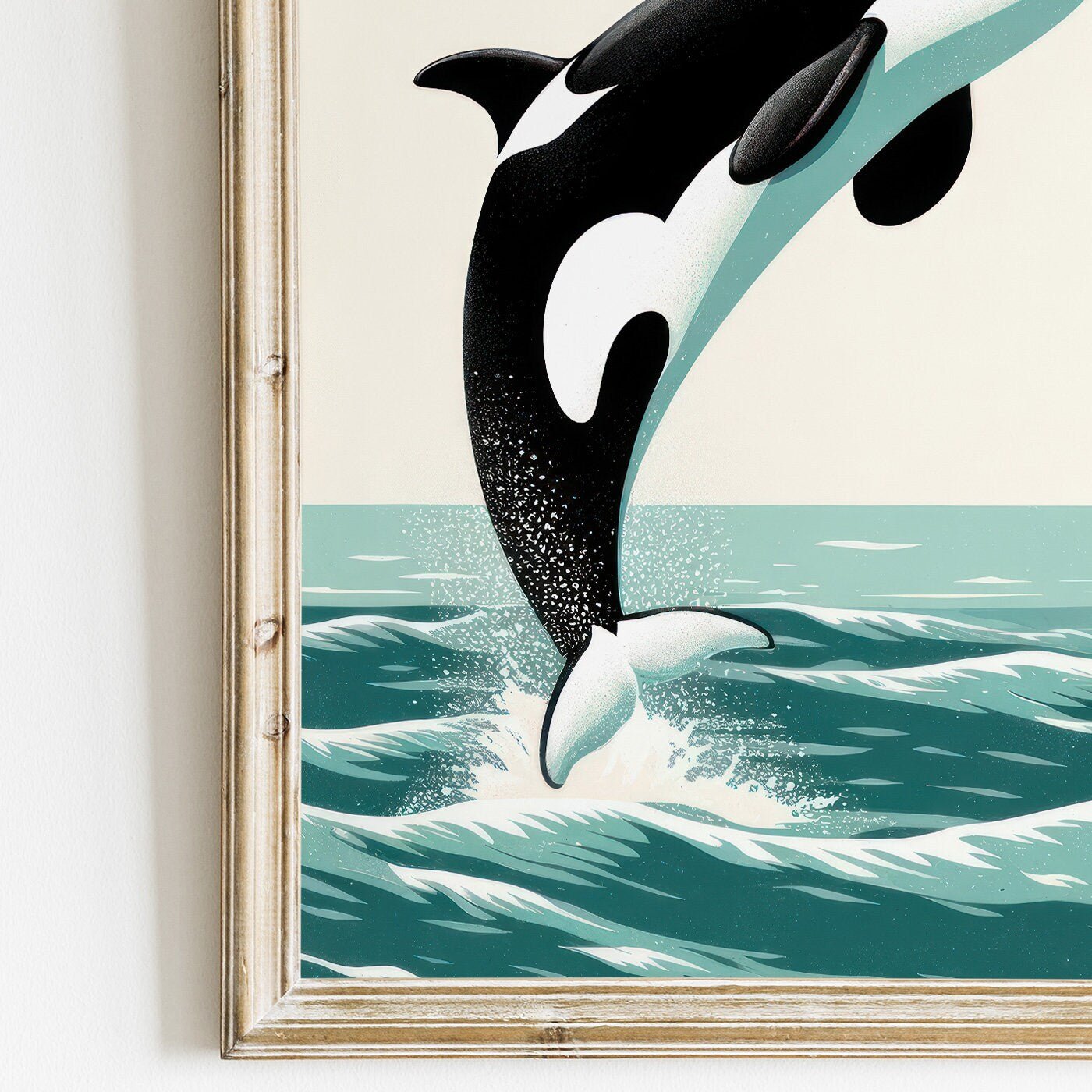 Orca Whale Nursery Prints, Ocean Animal Decor, Vintage Sea Theme Art - WildfieldPrints