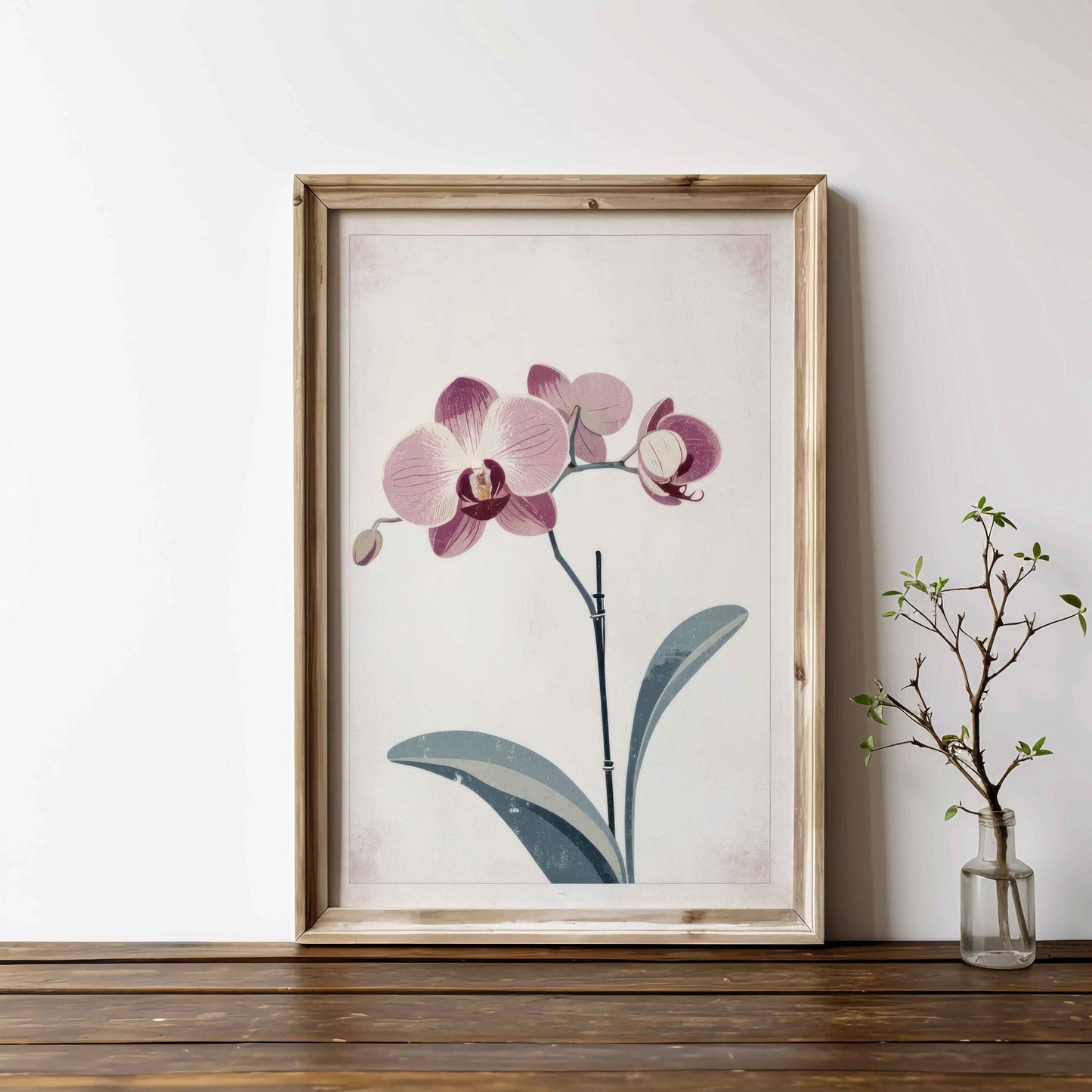 Orchid Flower Print, Vintage Farmhouse Wall Decor, Botanical Art - WildfieldPrints