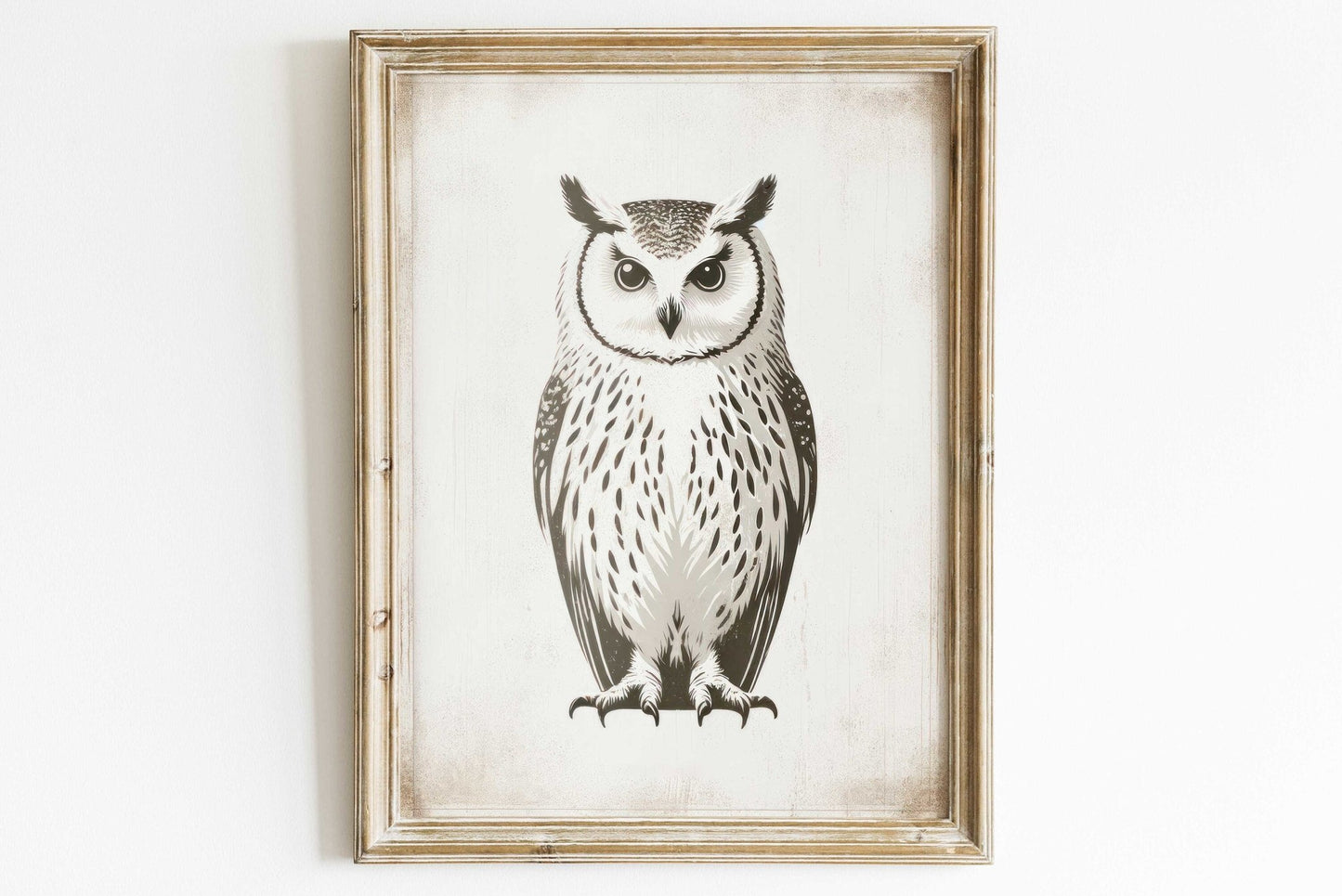 Owl Wall Art, Vintage Nursery Decor, Forest Animal Painting - WildfieldPrints