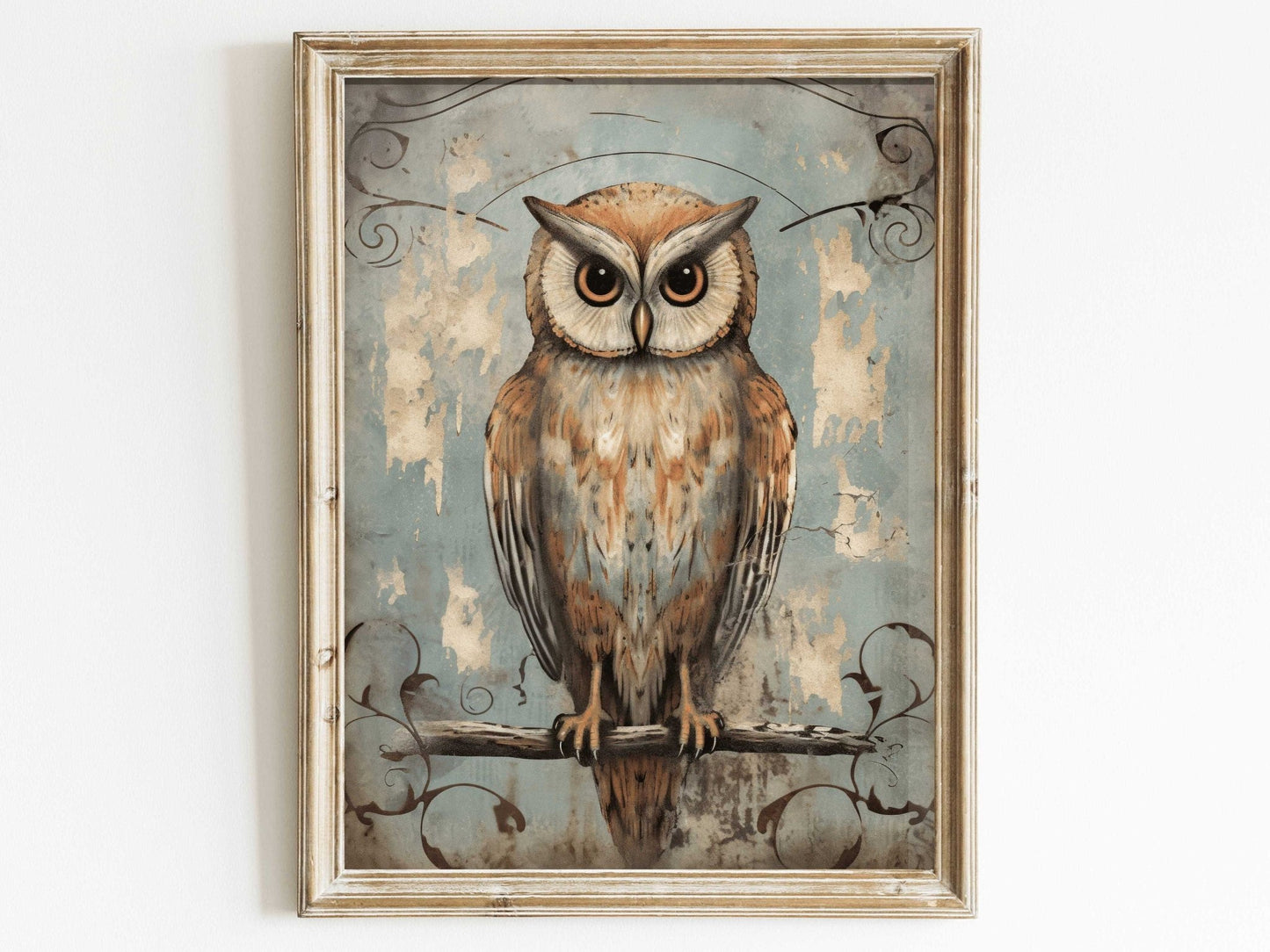 Owl Wall Art, Vintage Nursery Decor, Forest Animal Print - WildfieldPrints