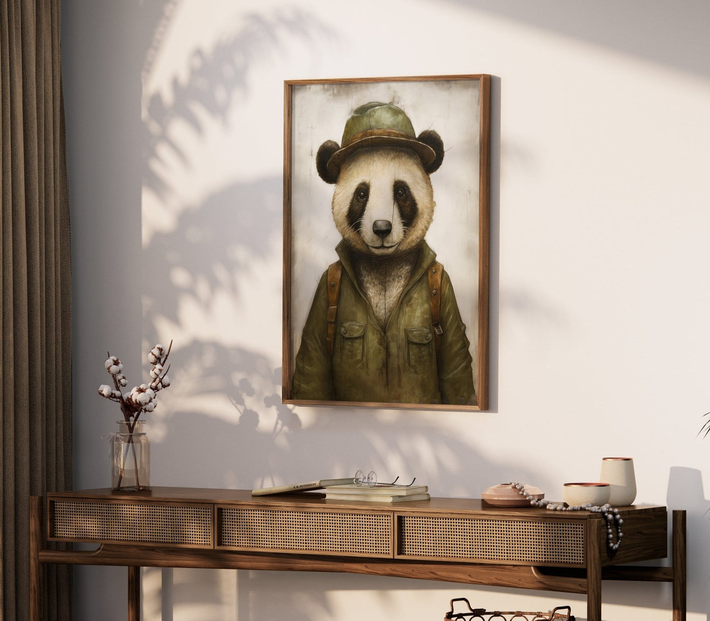 Panda Wall Art, Vintage Nursery Decor, Kids Room Animal Prints - WildfieldPrints