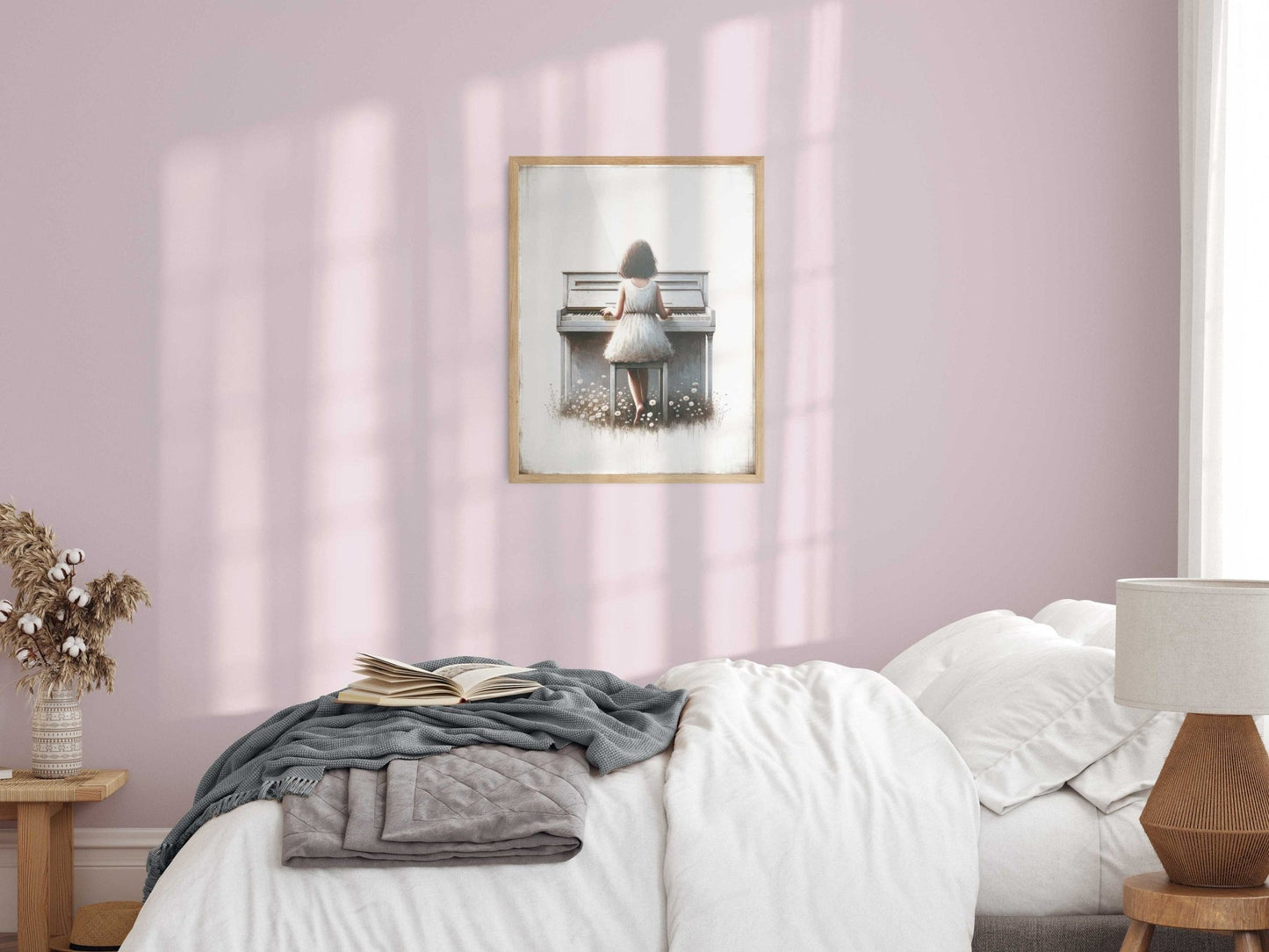Piano Nursery Decor, Girl Playing Piano, Music Inspired Wall Art - WildfieldPrints