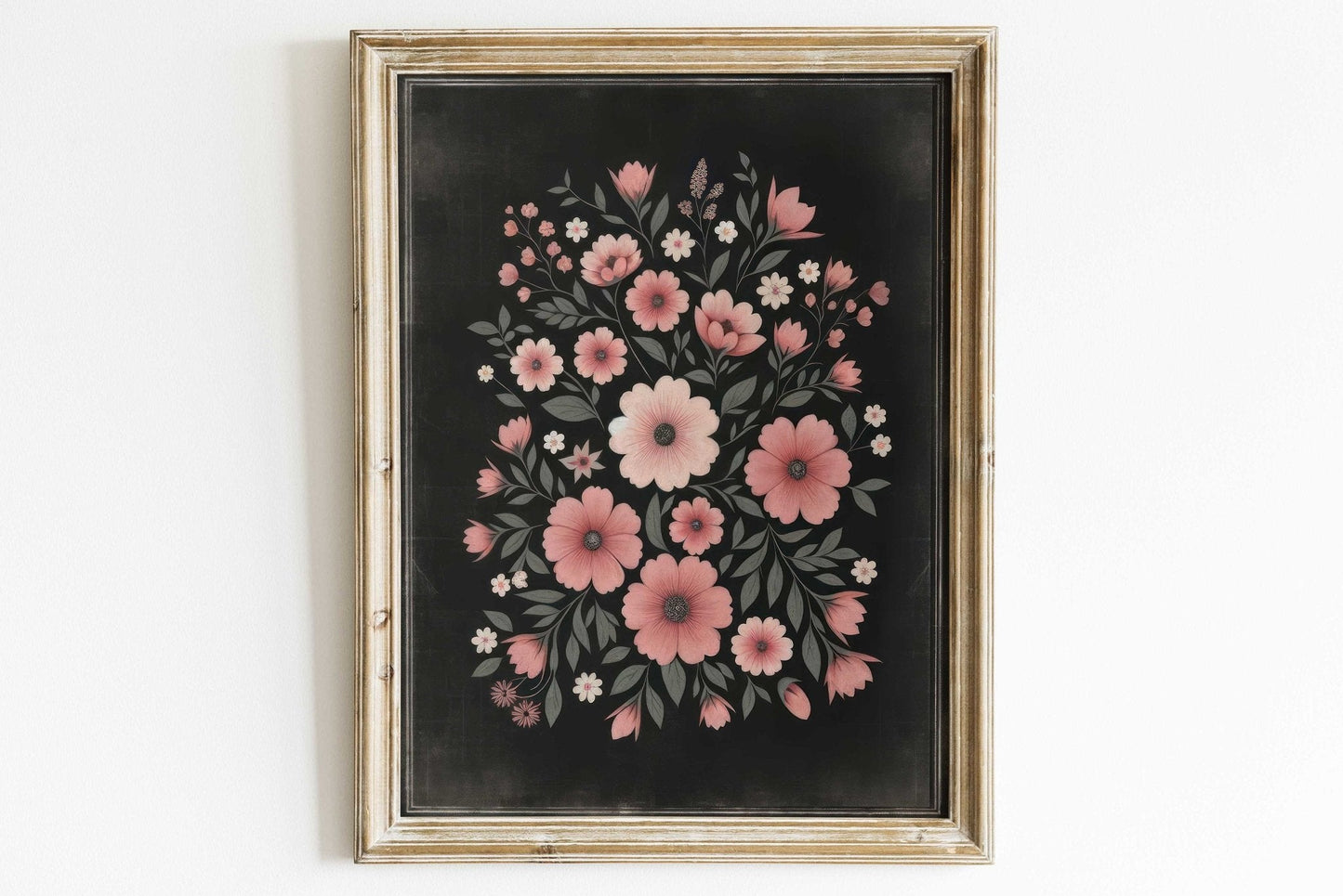 Pink Flower Art, Modern Farmhouse Nursery Decor, Floral Wall Decor - WildfieldPrints
